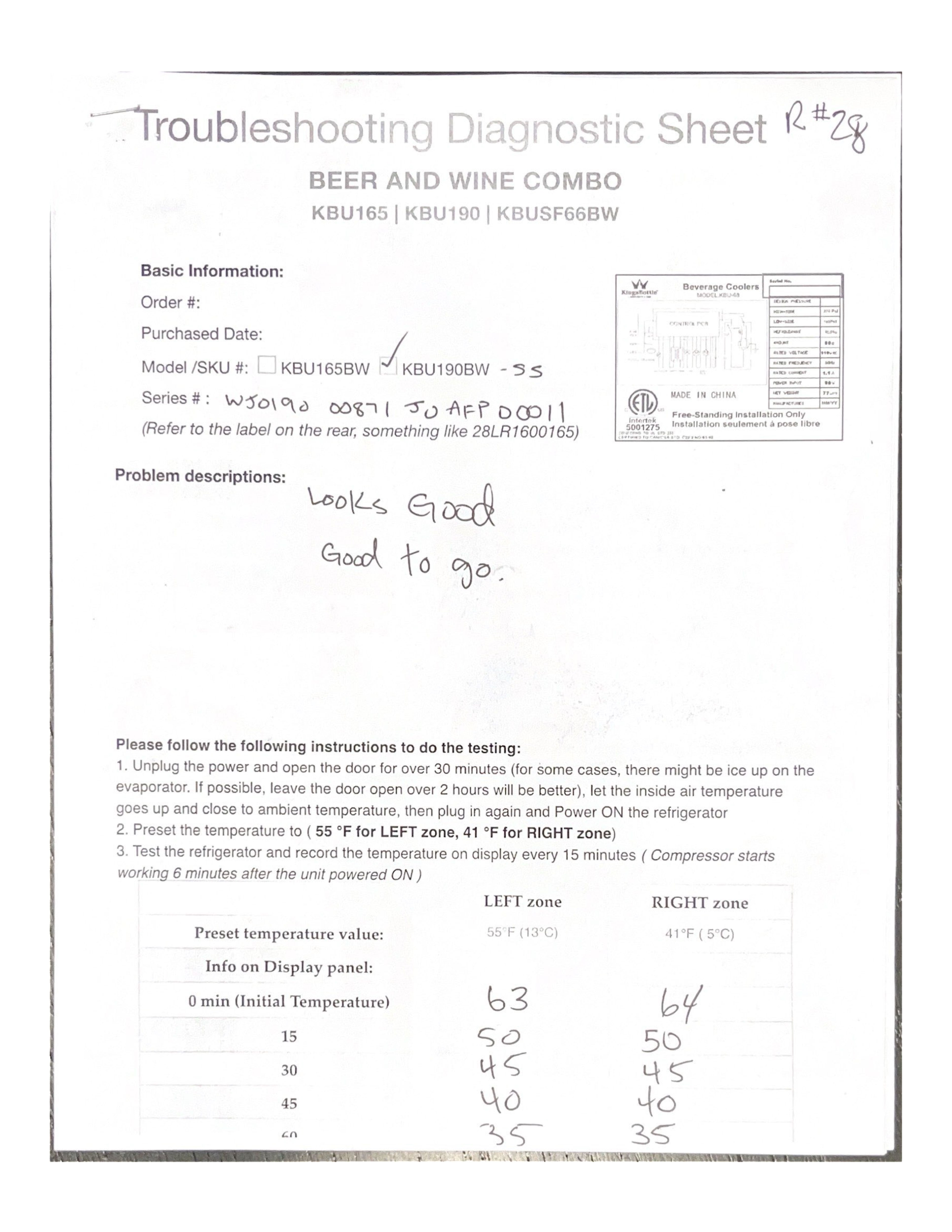 Refurbished - 36" Beer and Wine Cooler Combination with Low-E Glass Door - Stainless Steel Door