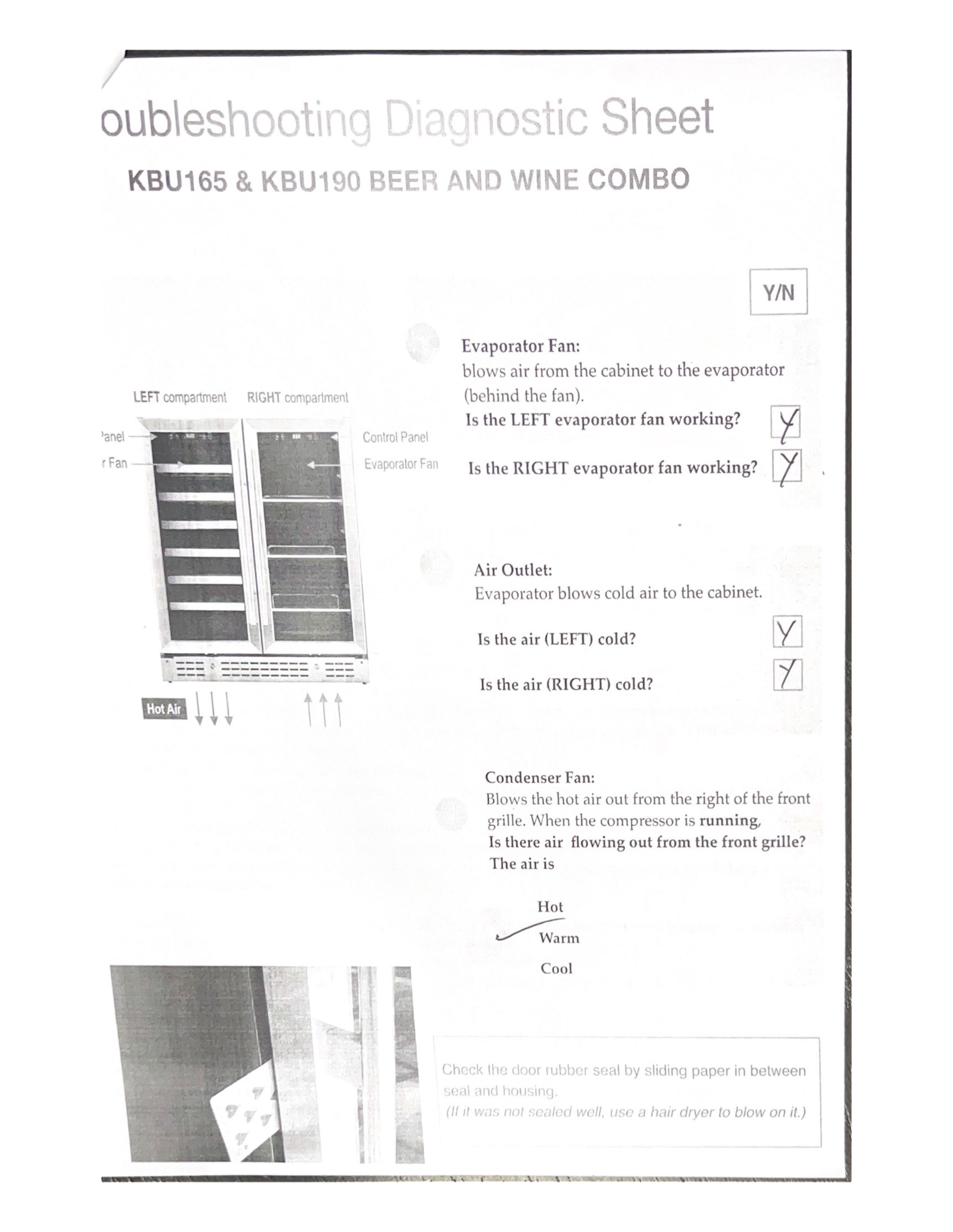 Refurbished - 39 Inch Under Counter Wine And Beer Fridge Combo - Stainless Steel Door