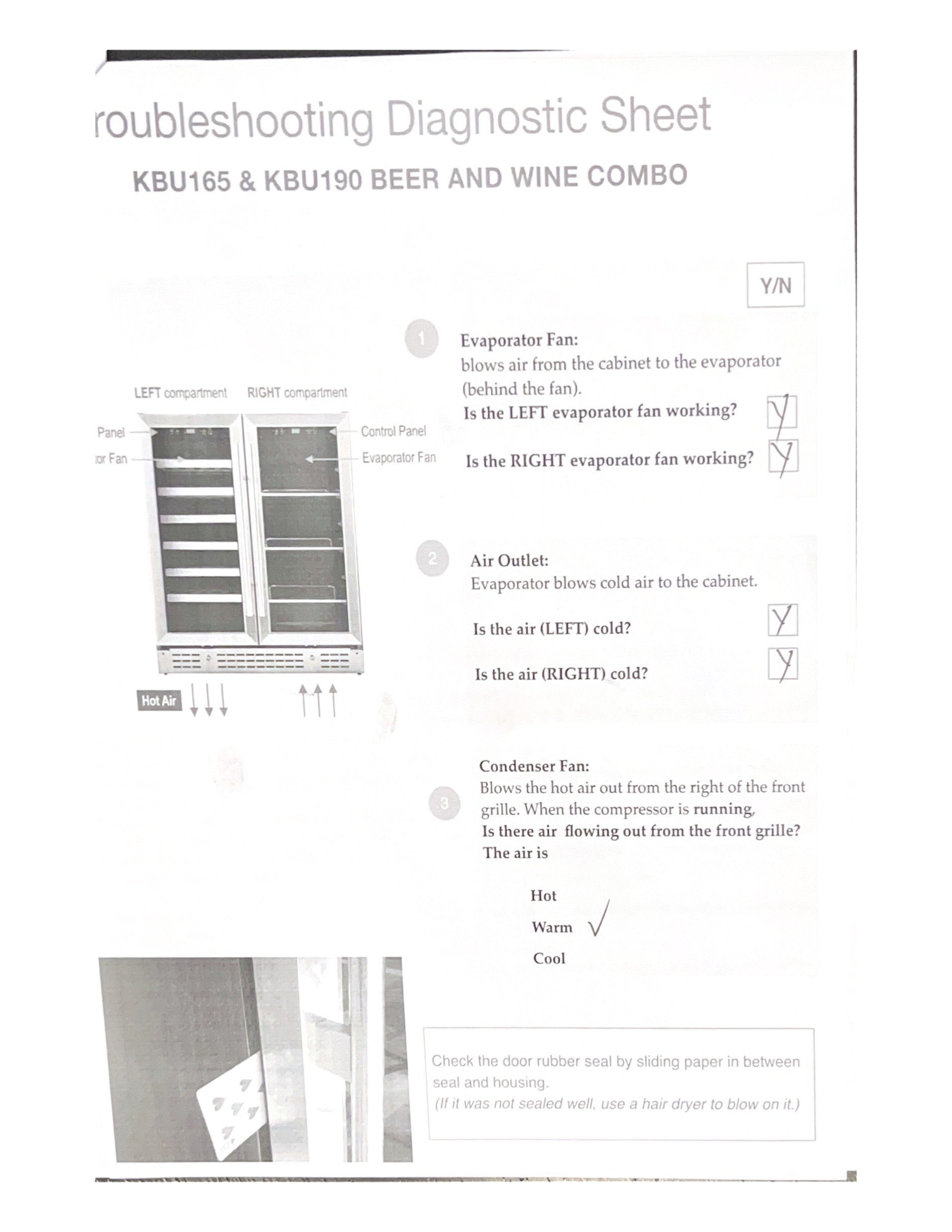 Refurbished - 36" Beer and Wine Cooler Combination with Low-E Glass Door - Stainless Steel Door