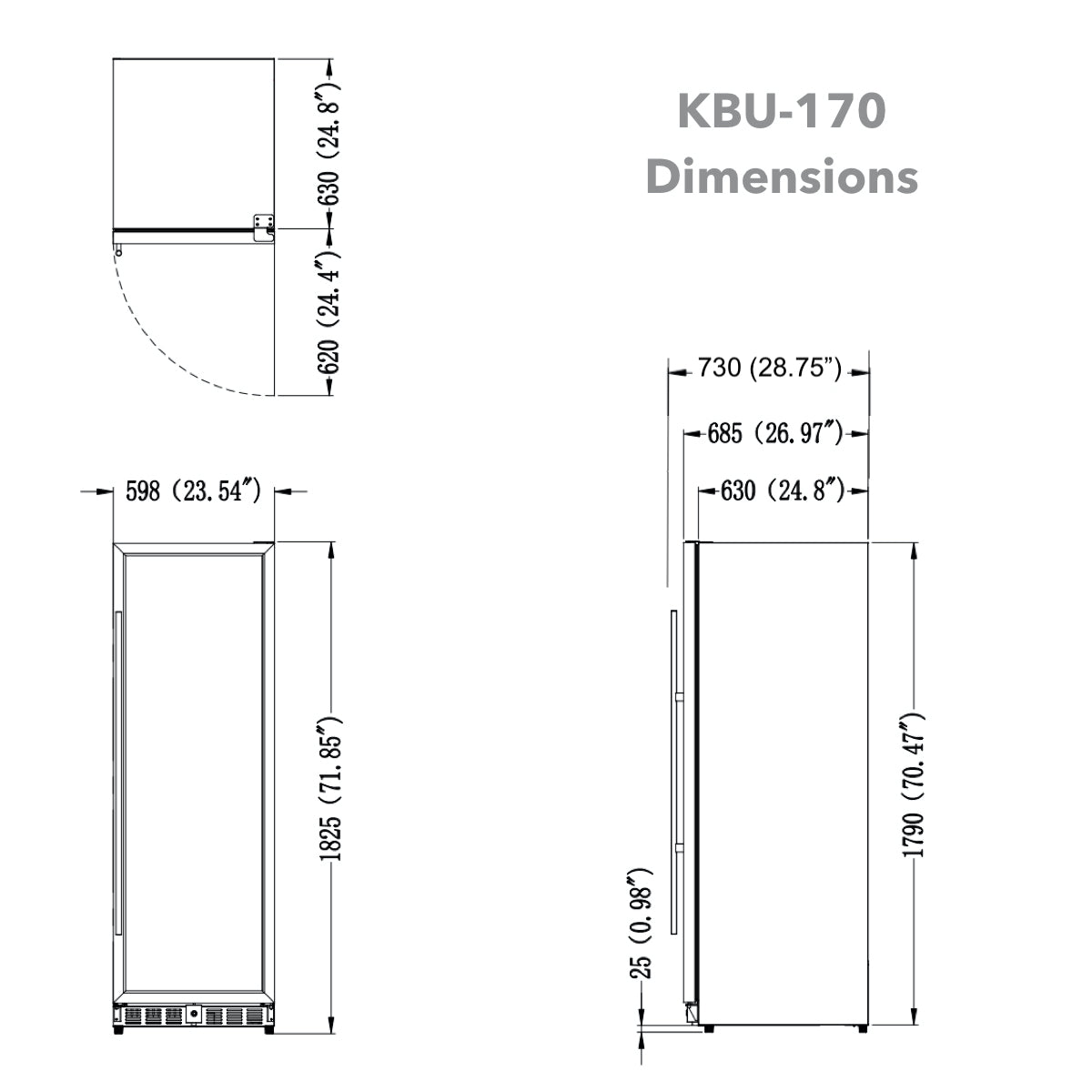 Technical dimensions diagram (primary)
