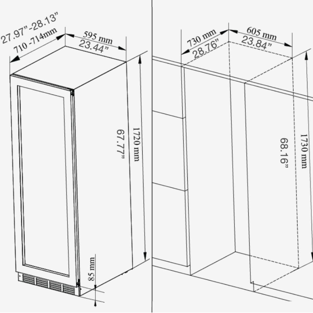 Technical dimensions diagram (primary)