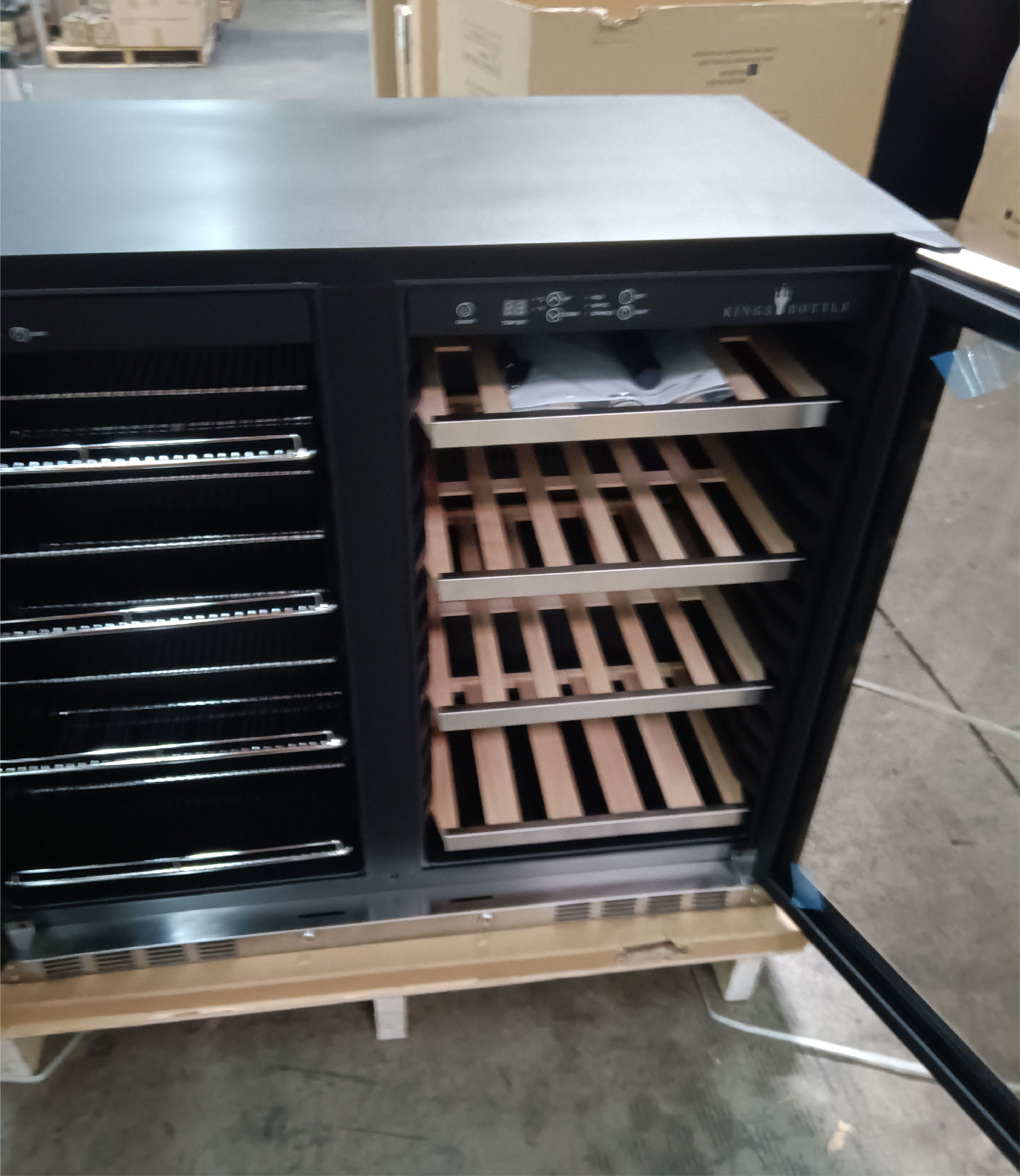 Refurbished - 39 Inch Under Counter Wine And Beer Fridge Combo - Stainless Steel Door