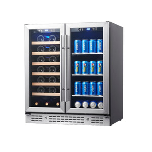 30" Combination Beer and Wine Cooler with Low-E Glass Door