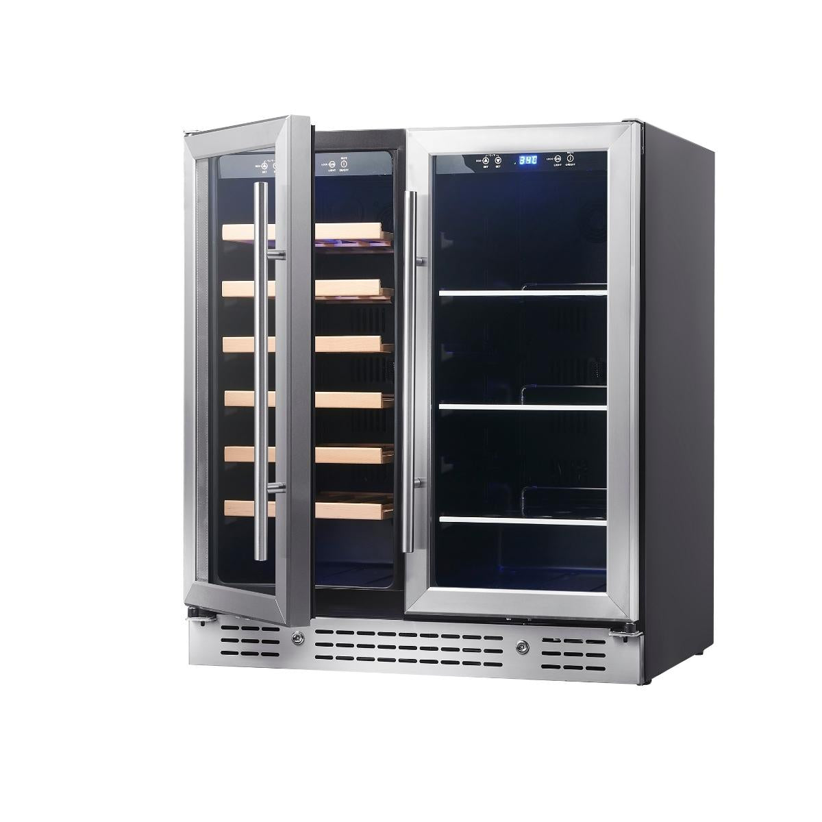 30" Combination Beer and Wine Cooler with LowE Glass Door