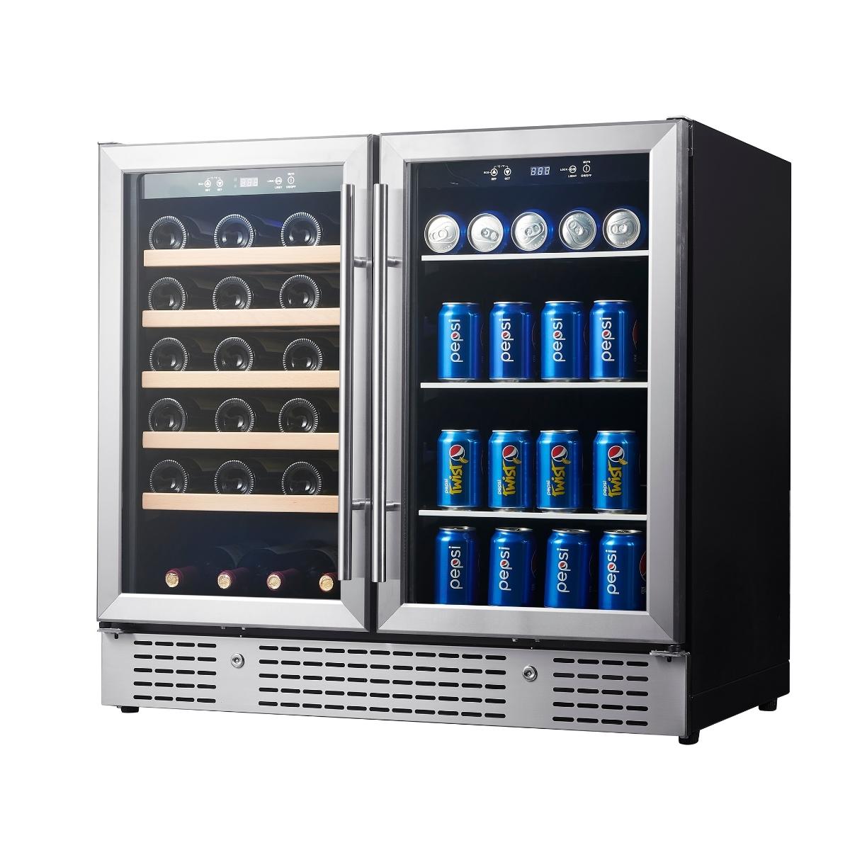 36" Beer and Wine Cooler Combination with LowE Glass Door