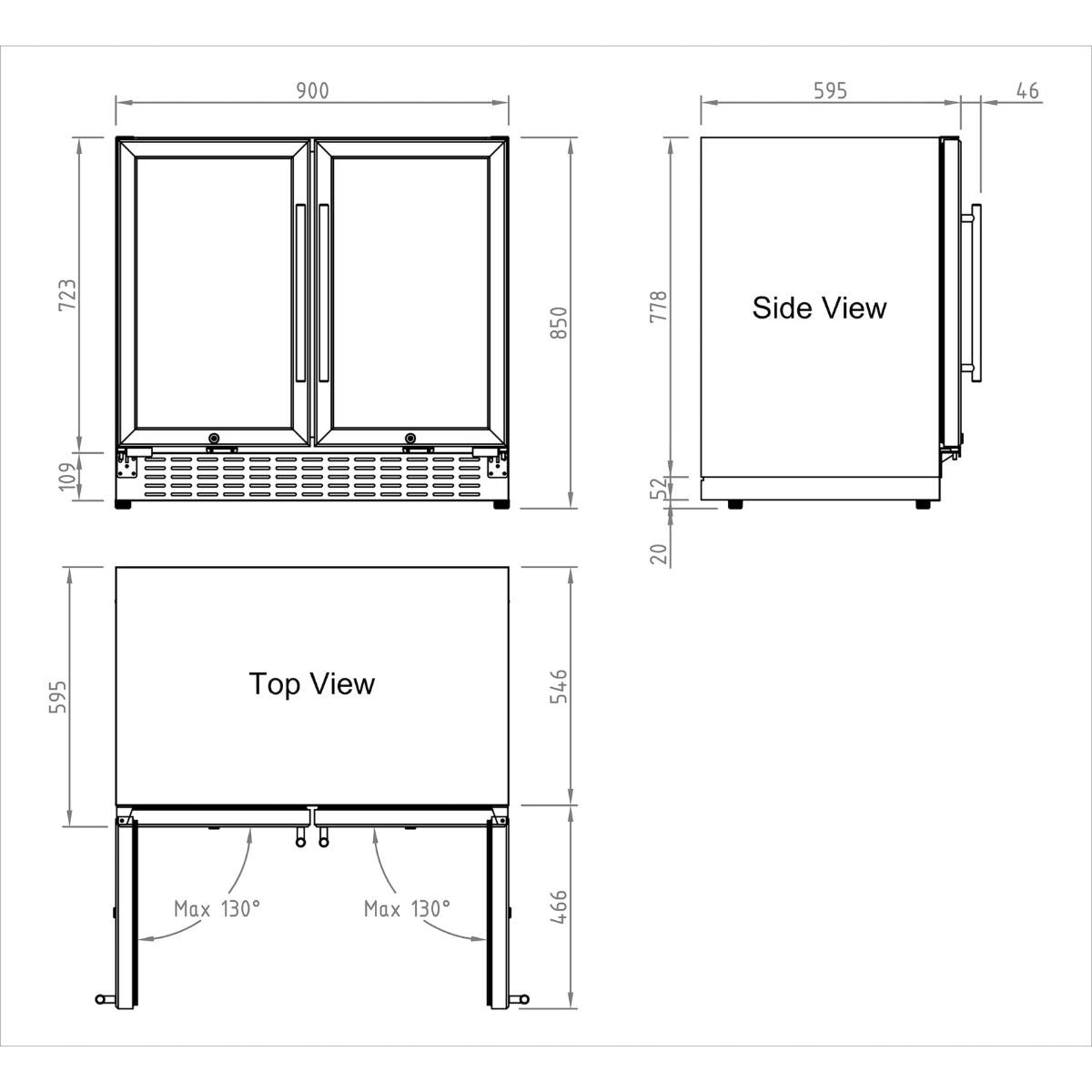 36” Wide Under-Counter Dual Zone Beverage Cooler