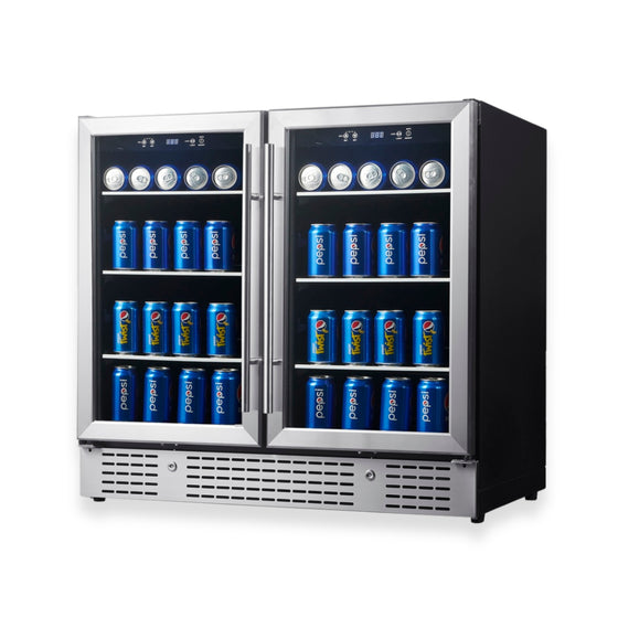 36-Inch Dual-Zone Beverage Refrigerator