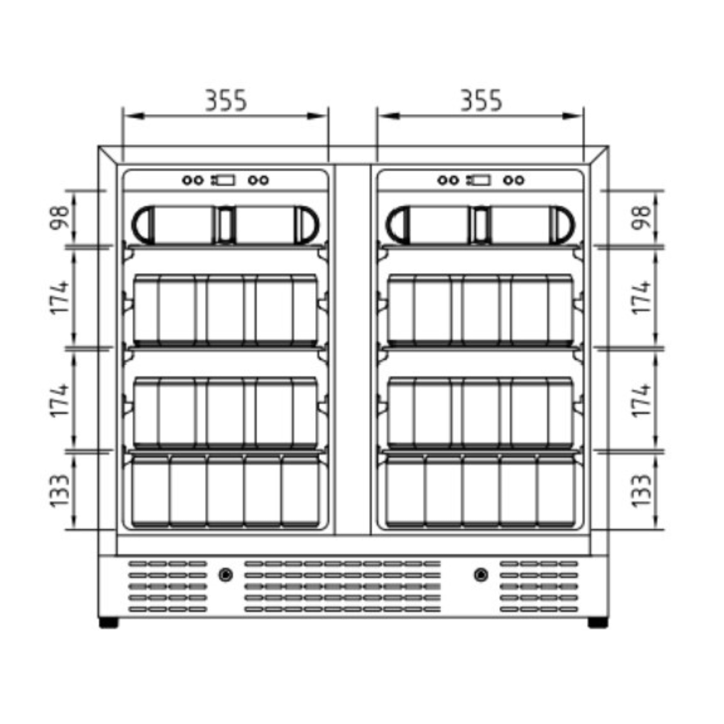 36” Wide Under-Counter Dual Zone Beverage Cooler