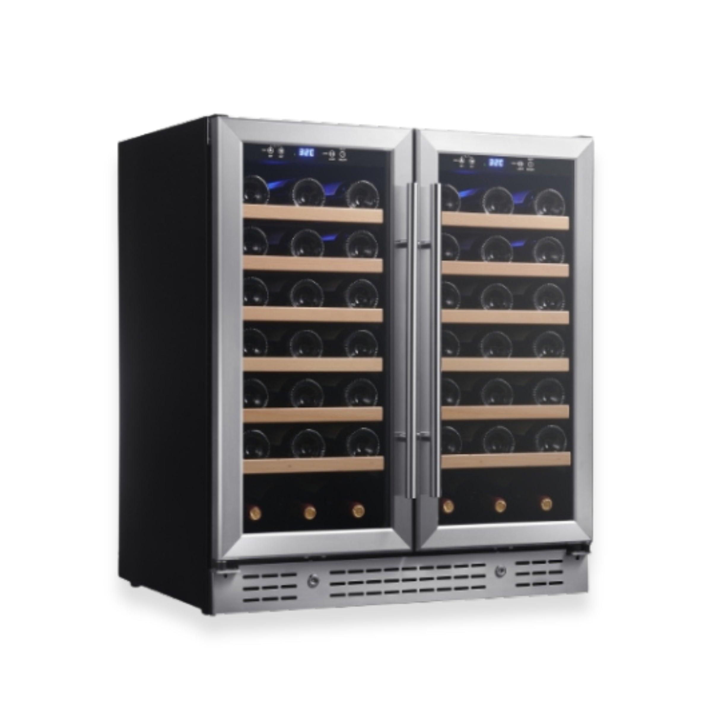 36-inch Under Bench Dual-Zone Wine Cooler with Low-E Glass Door