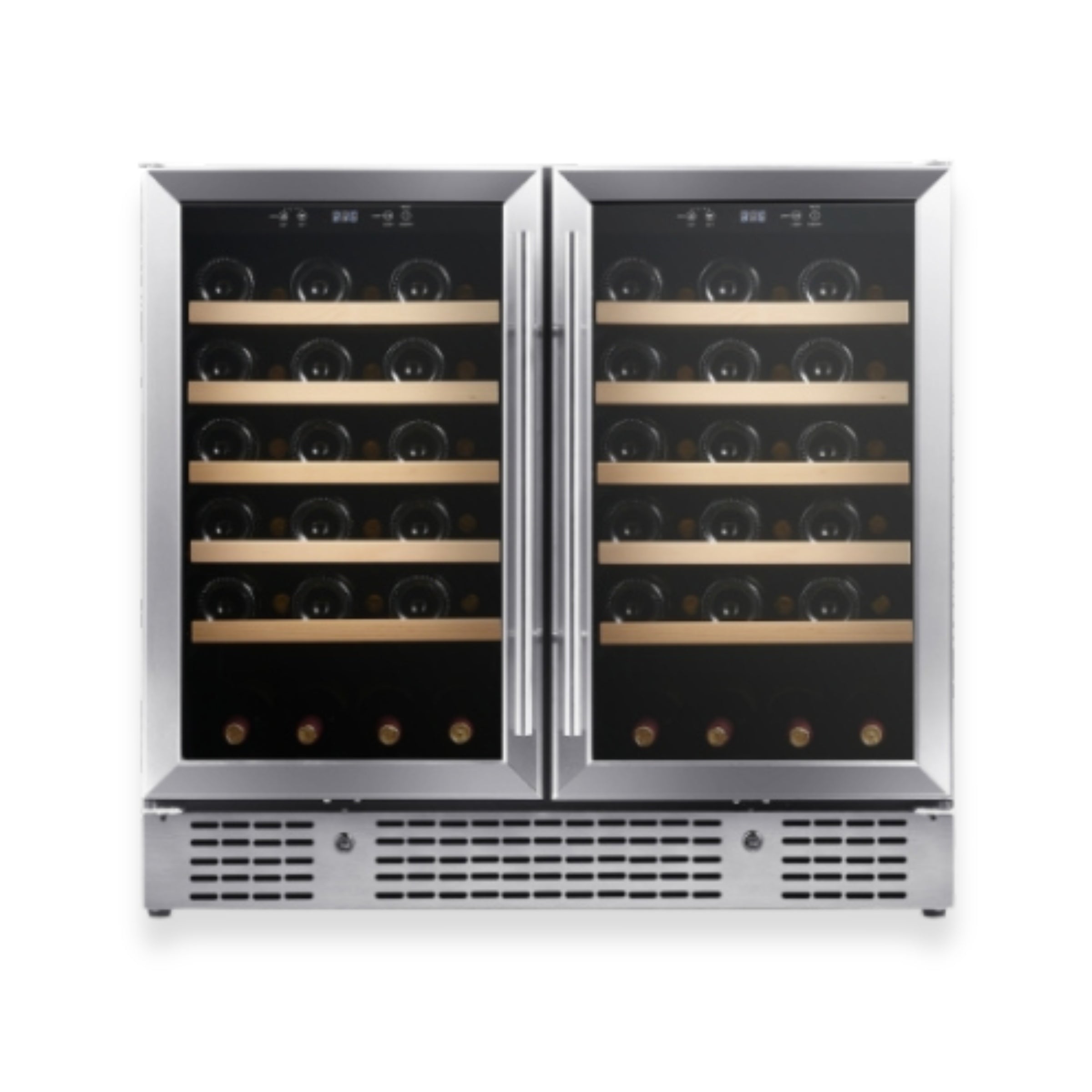36-inch Under Bench Dual-Zone Wine Cooler with Low-E Glass Door
