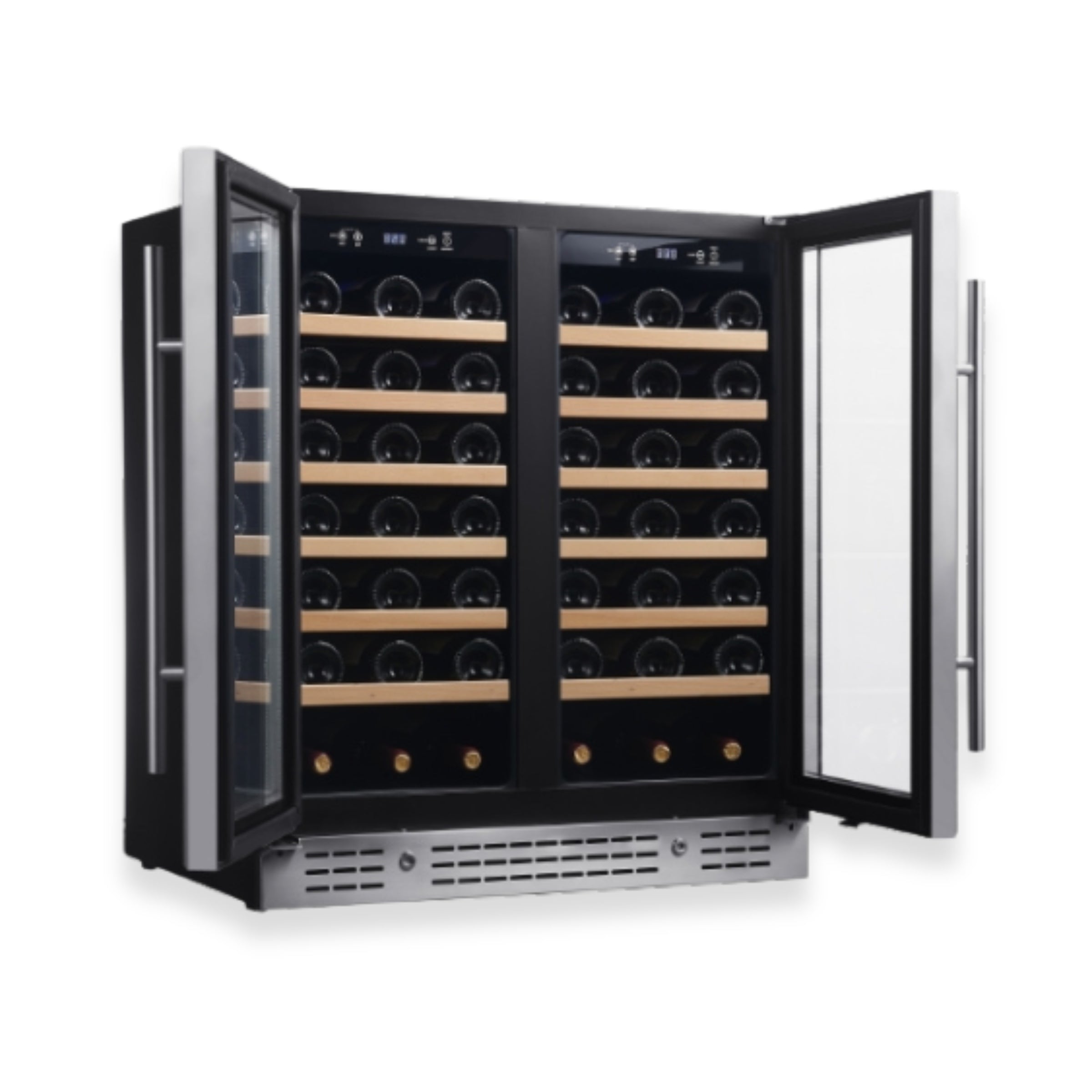 36-inch Under Bench Dual-Zone Wine Cooler with Low-E Glass Door