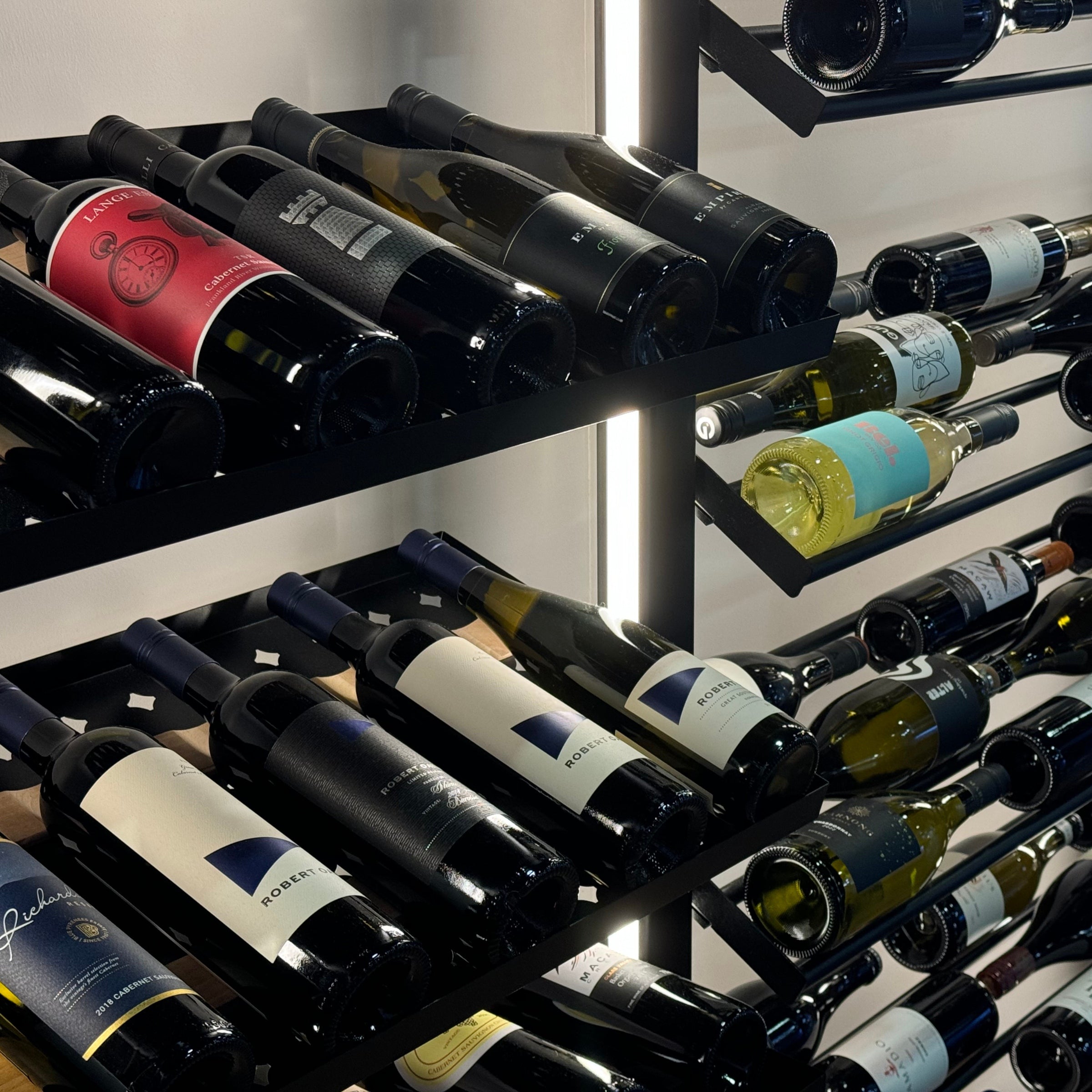 Lumi Nexus Wine Rack System - Floor-to-Ceiling & Floor-to-Wall LED Wine Storage