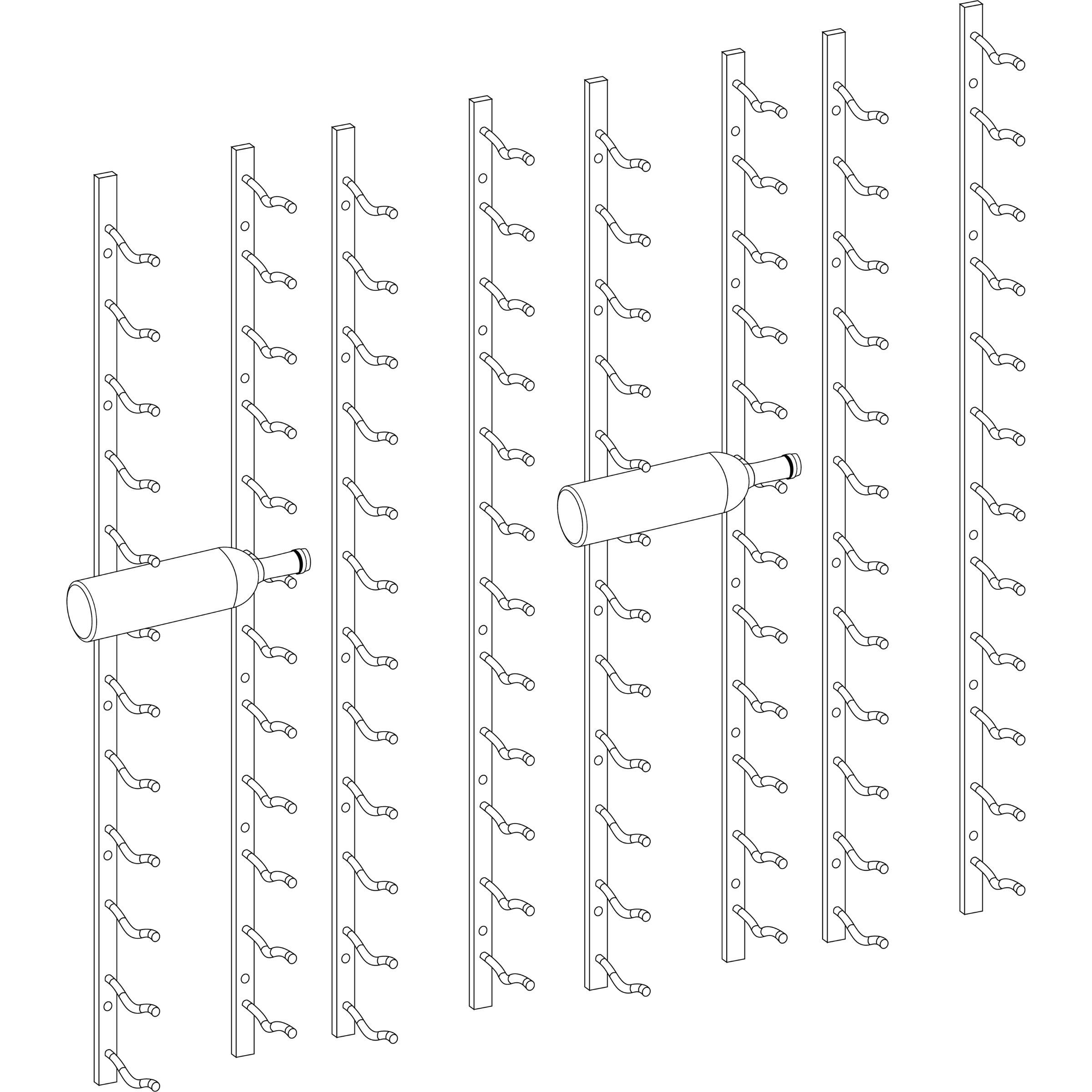 Wall Mounted Metal Wine Racks C-Type