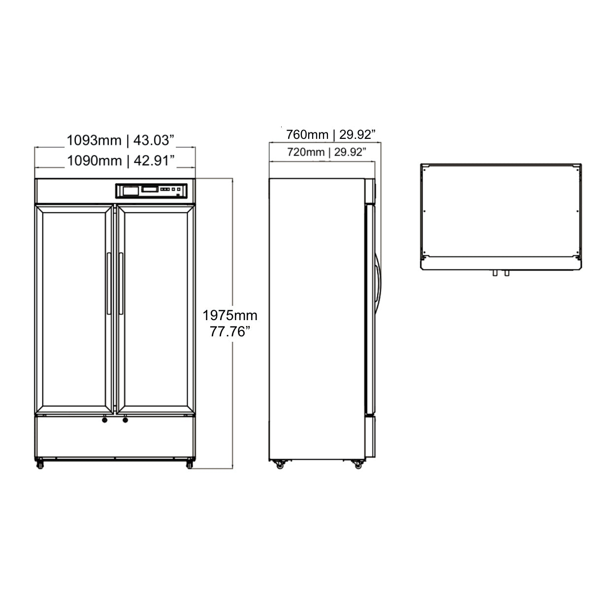 2℃~8℃ 725L Upright 2-Door Medical Fridge & Lab Refrigerator