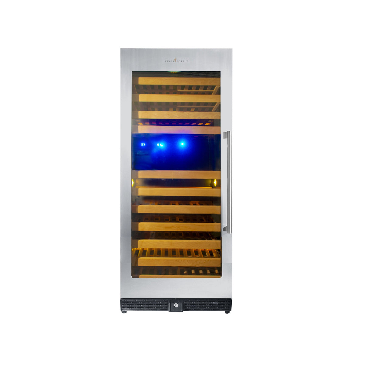 100 Bottle Dual Zone Wine Cooler, Upright Wine Fridge With Glass Door