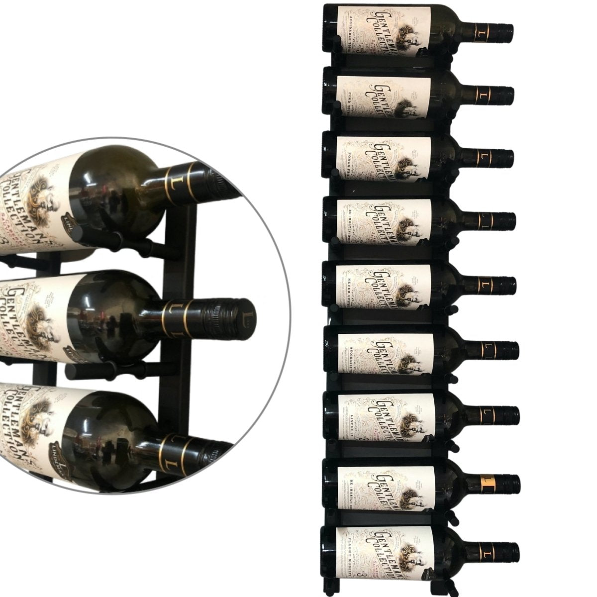 Wall Mounted Metal Rail Wine Racks - Main Image
