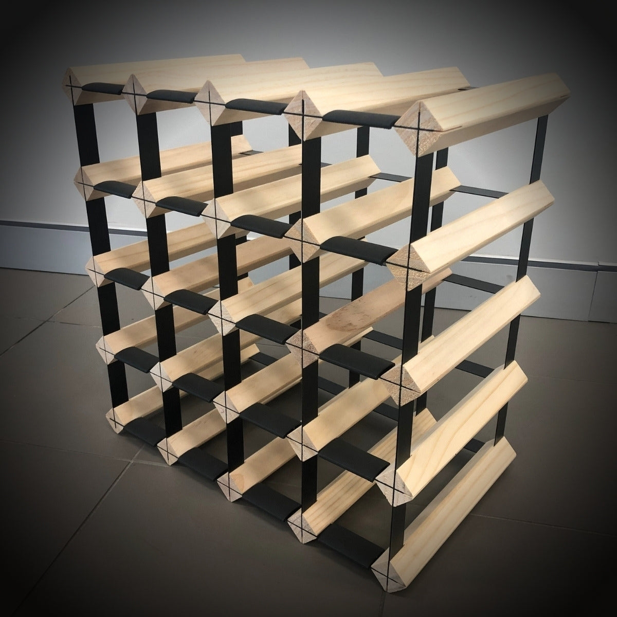 20 Bottle Natural Finish Timber Wine Rack