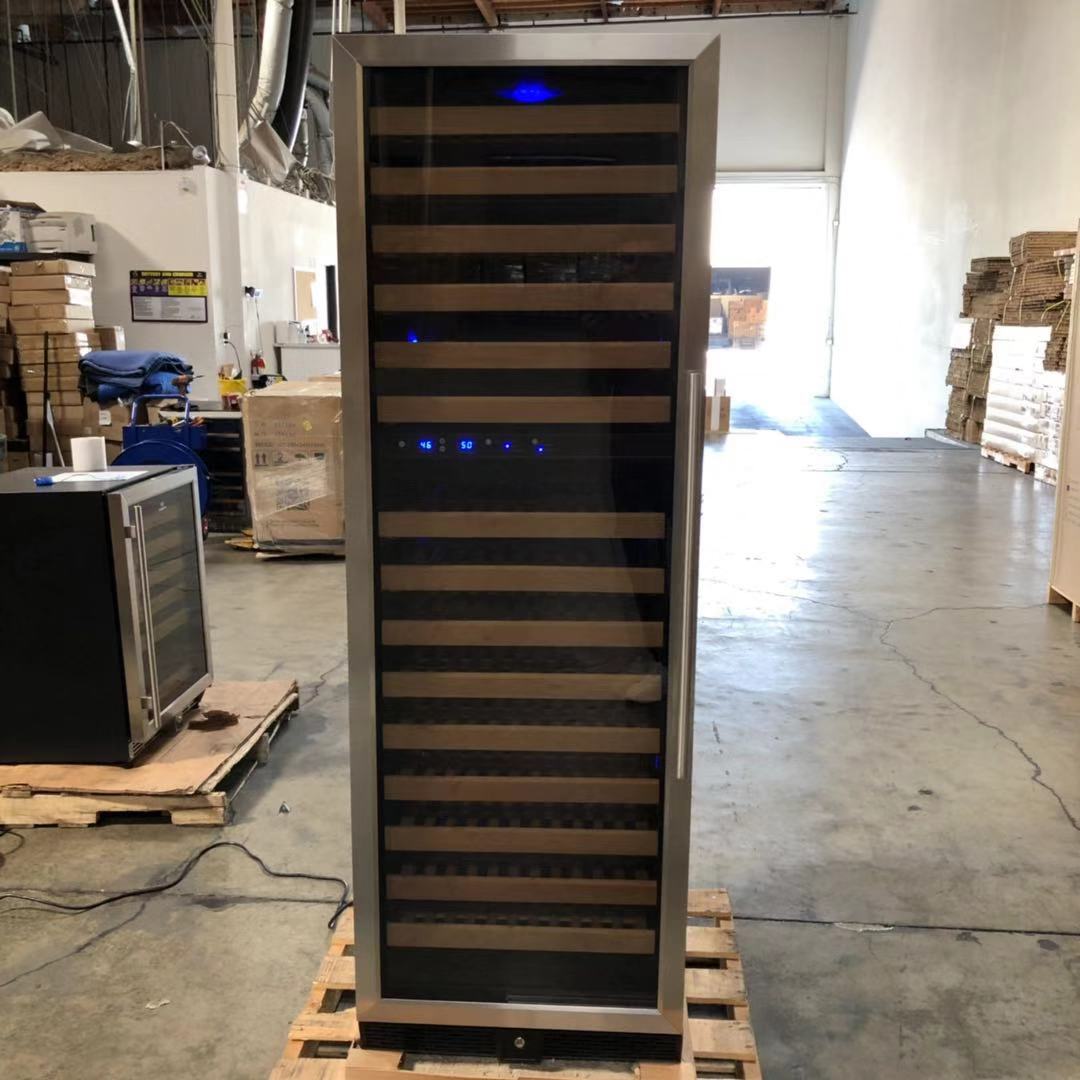 glass door free standing large dual zone used wine refrigerator for sale
