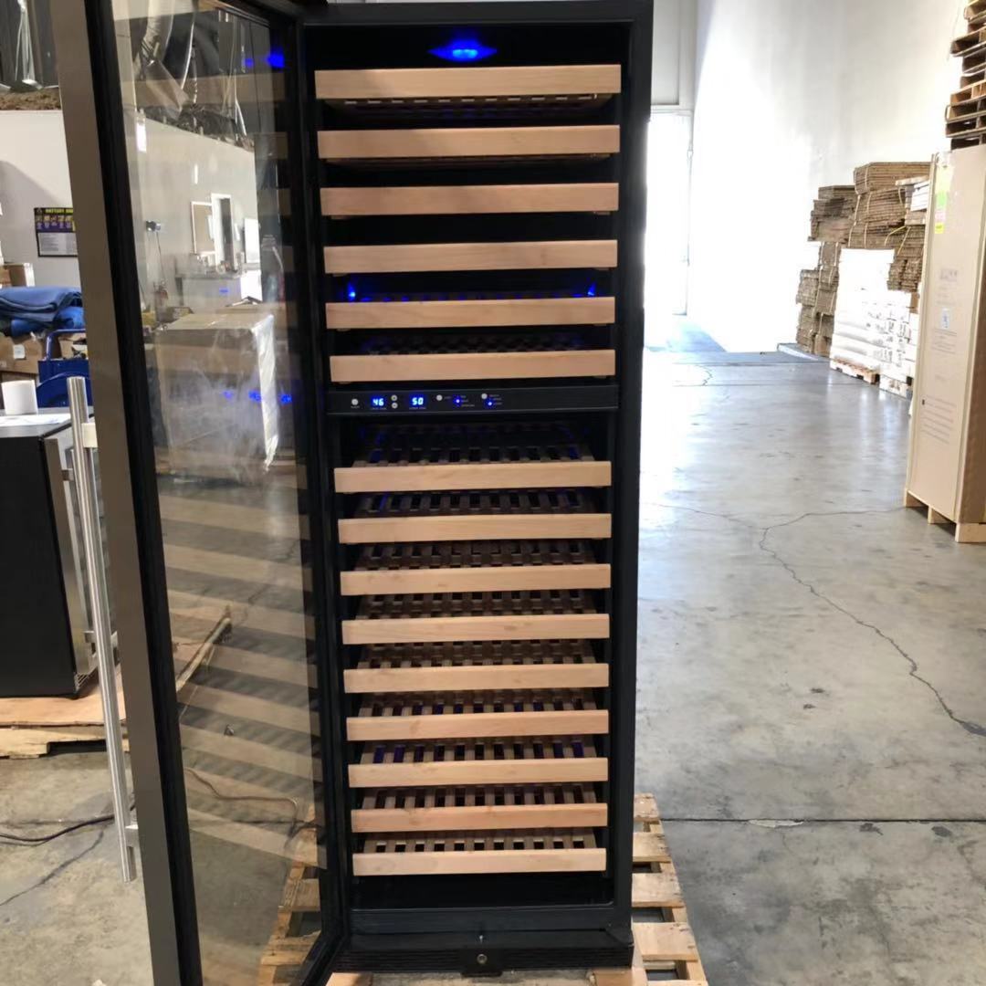 glass door free standing large dual zone used wine refrigerator for sale