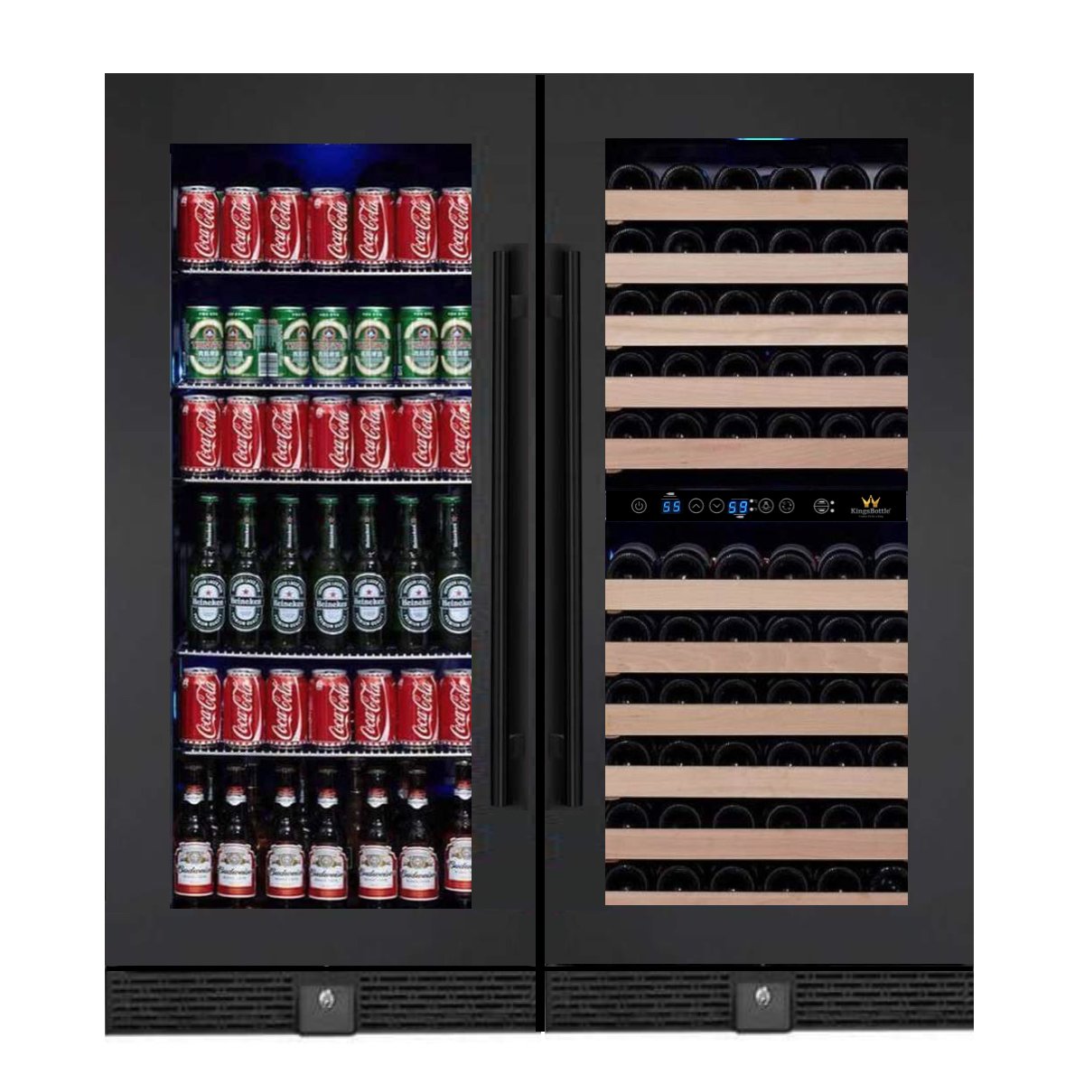 56" Upright Wine Fridge and Beer Refrigerator Combo KingsBottle