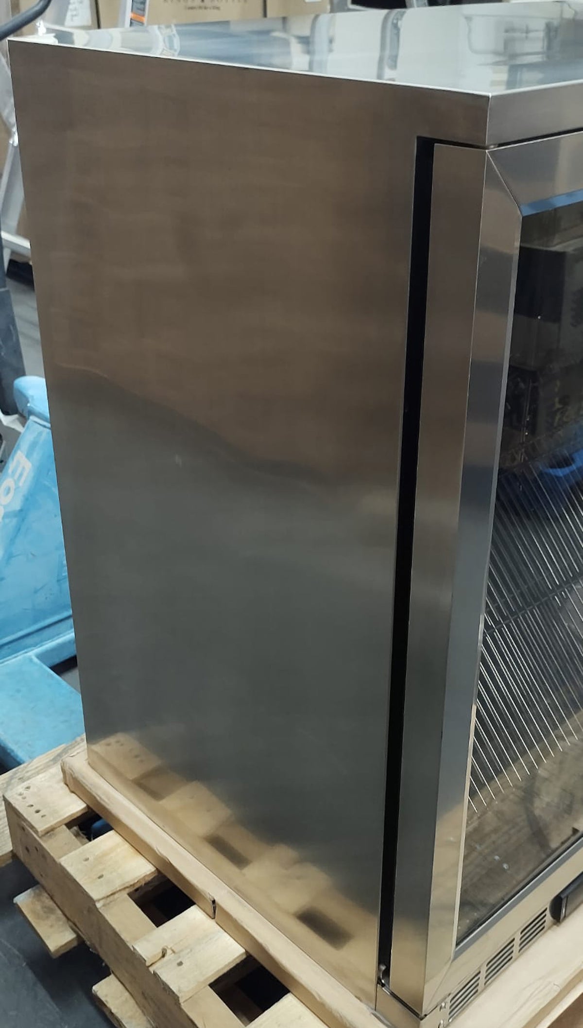 Refurbished - Heating Glass Double Door Under Counter Beverage Cooler Fridge