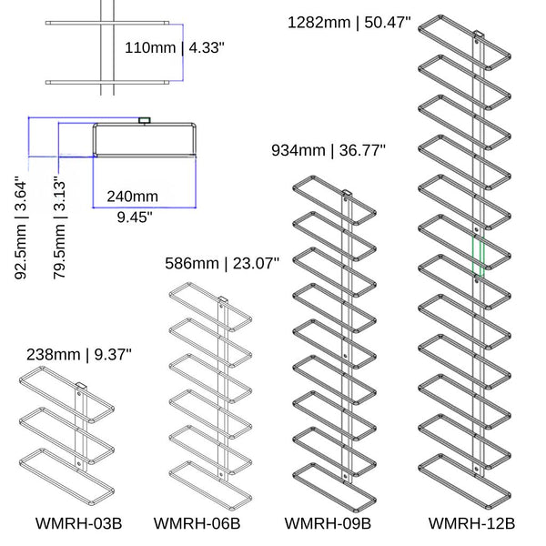 Wh Rack Dimensions Wall Mounted Metal Wine Rack H Type | KingsBottle