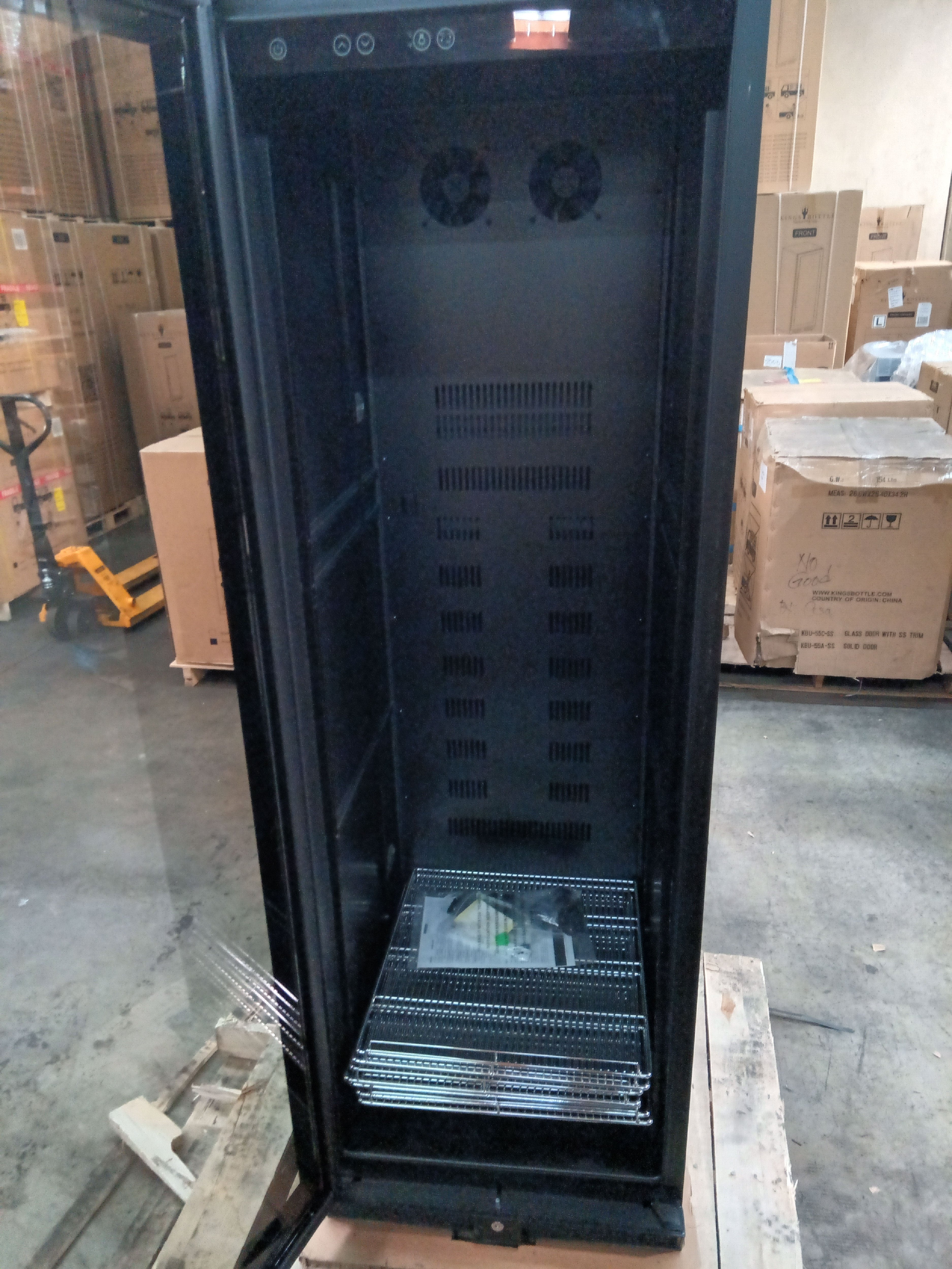Refurbished - Large Beverage Refrigerator With Low-E Glass Door - Black Door