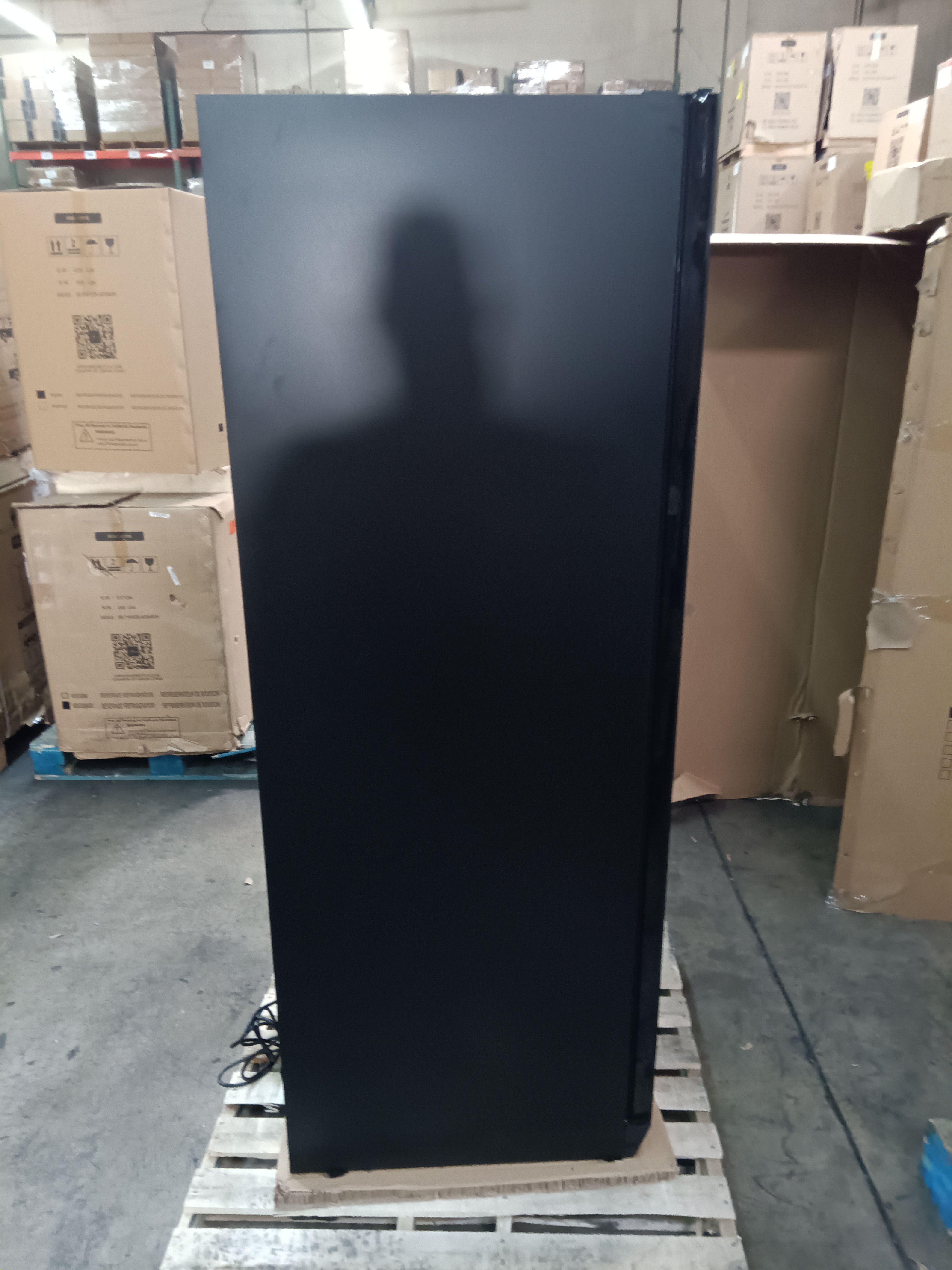 Refurbished - Large Beverage Refrigerator With Low-E Glass Door - Black Door