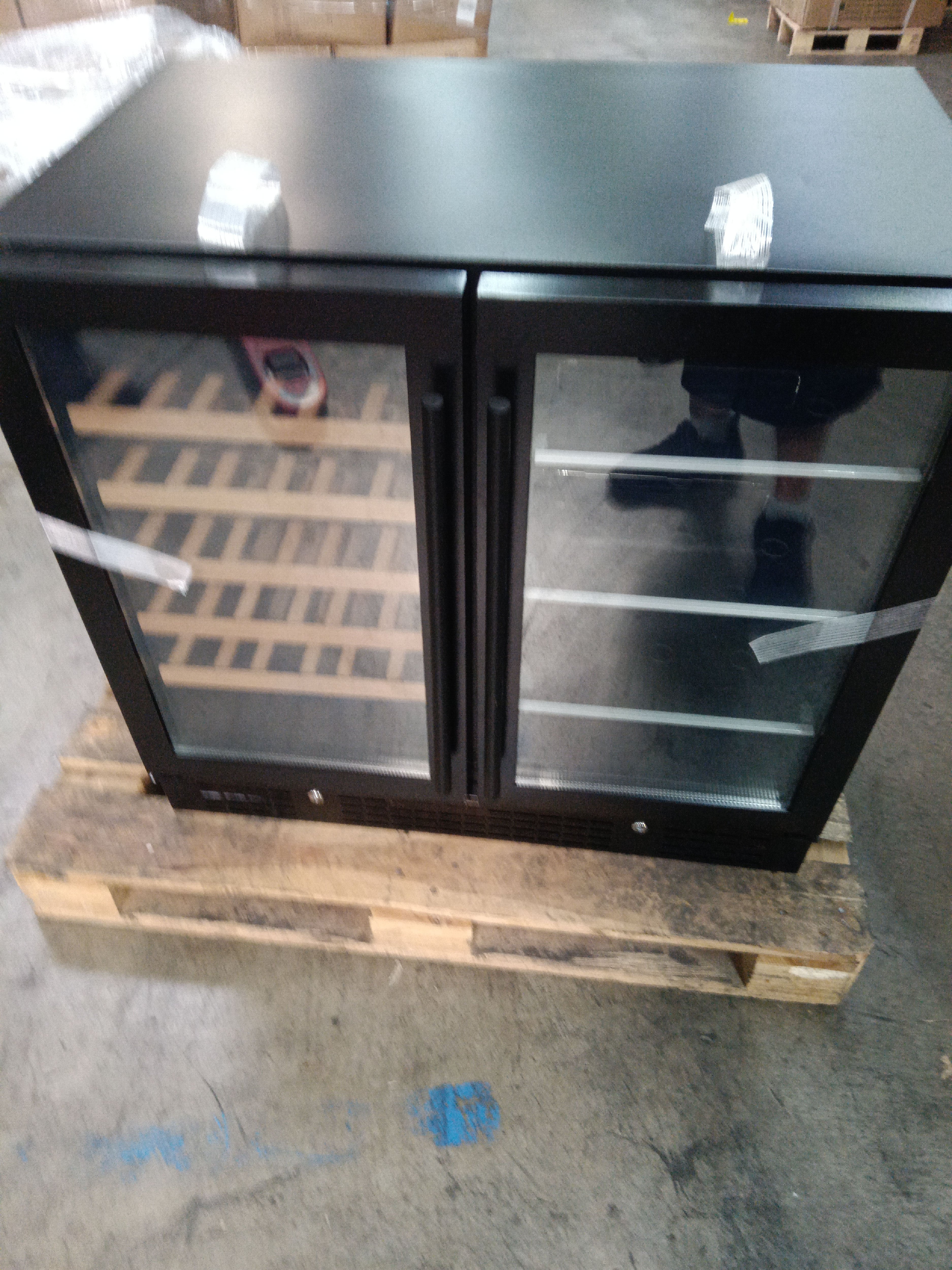 Refurbished - 36" Beer and Wine Cooler Combination with Low-E Glass Door - Black Door