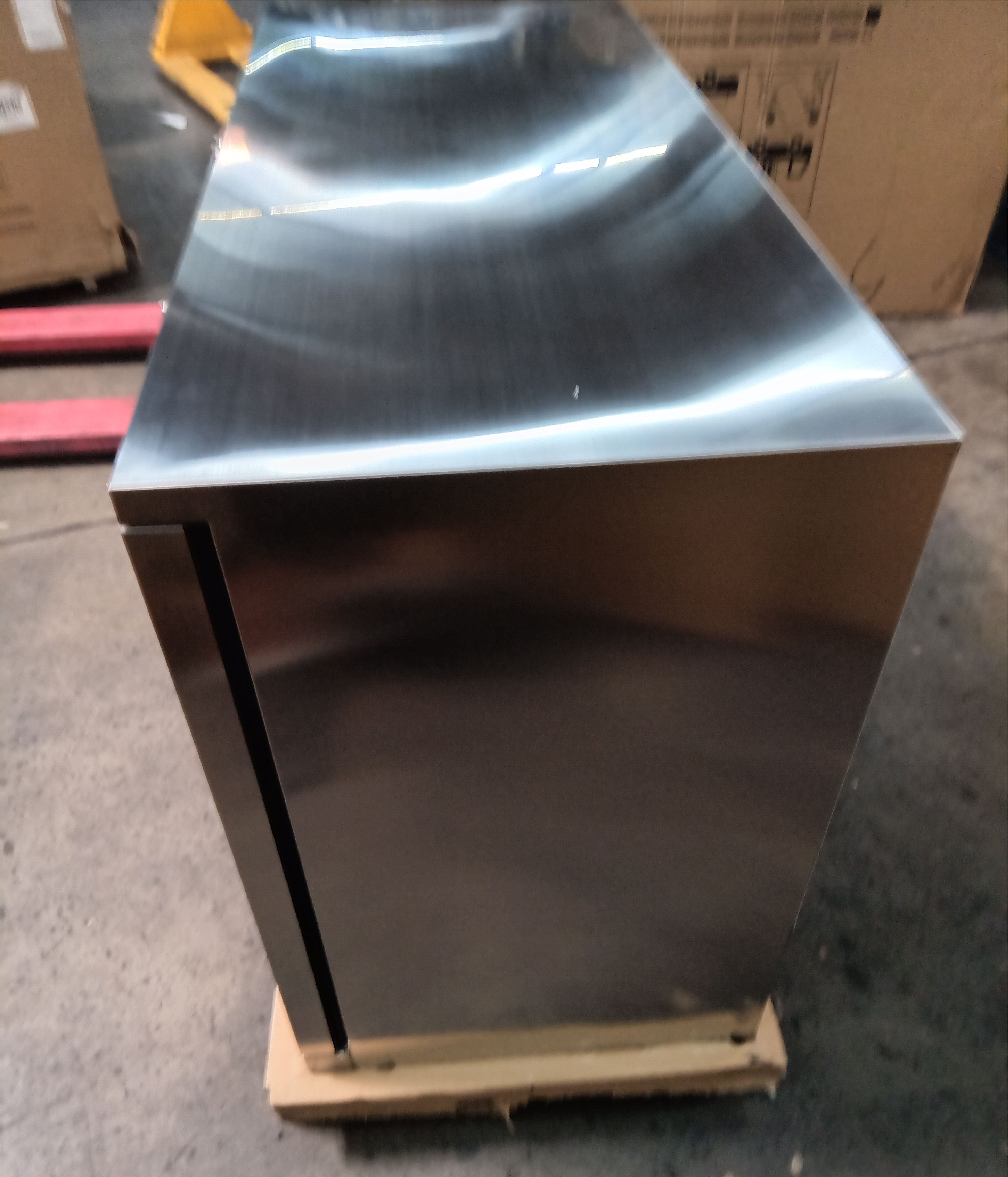 Refurbished - 53 Inch Solid 3-Door Outdoor Beverage Drinks Cooler - Stainless Steel Door
