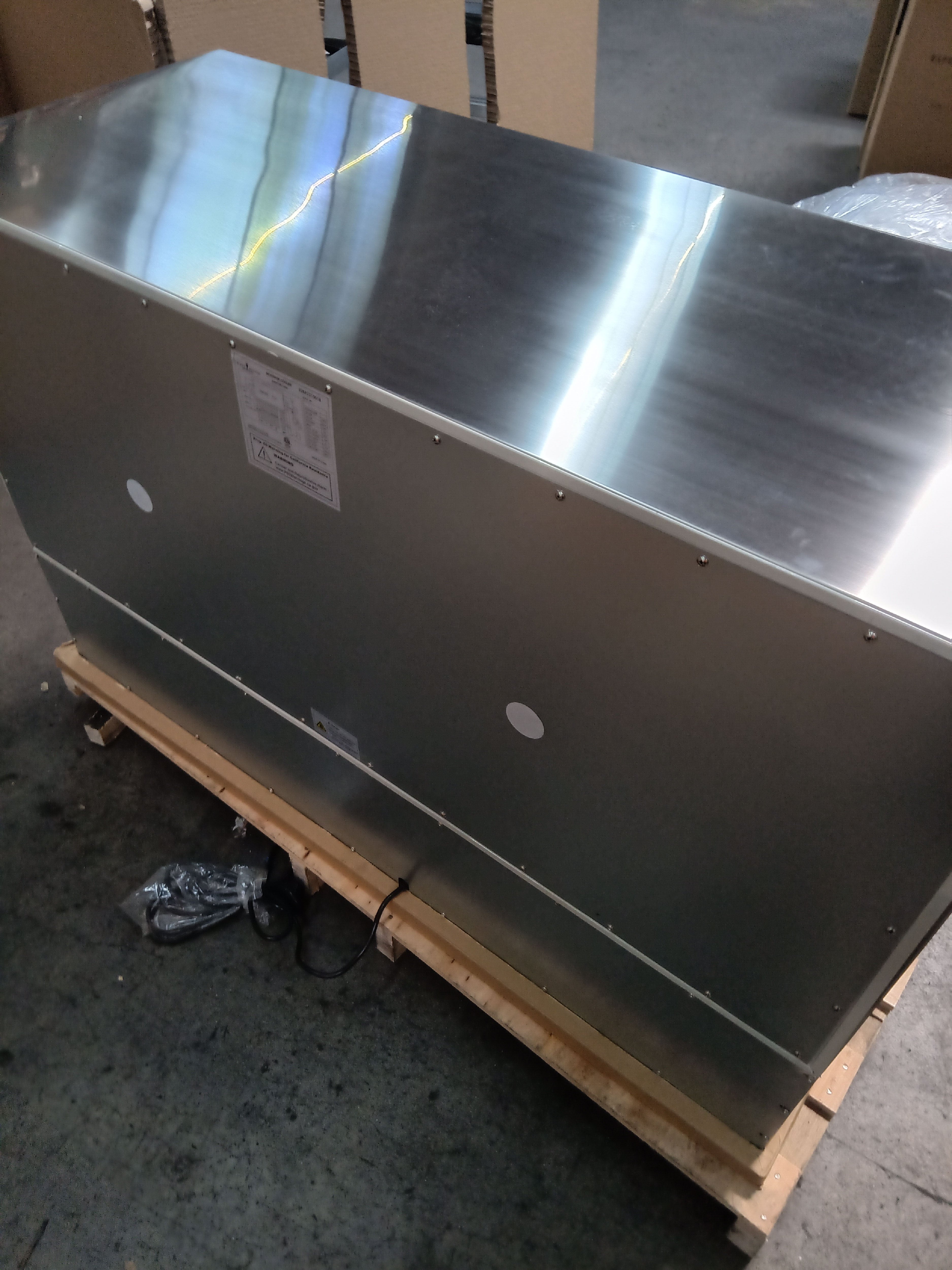 Refurbished - 53 Inch Solid 3-Door Outdoor Beverage Drinks Cooler - Stainless Steel Door