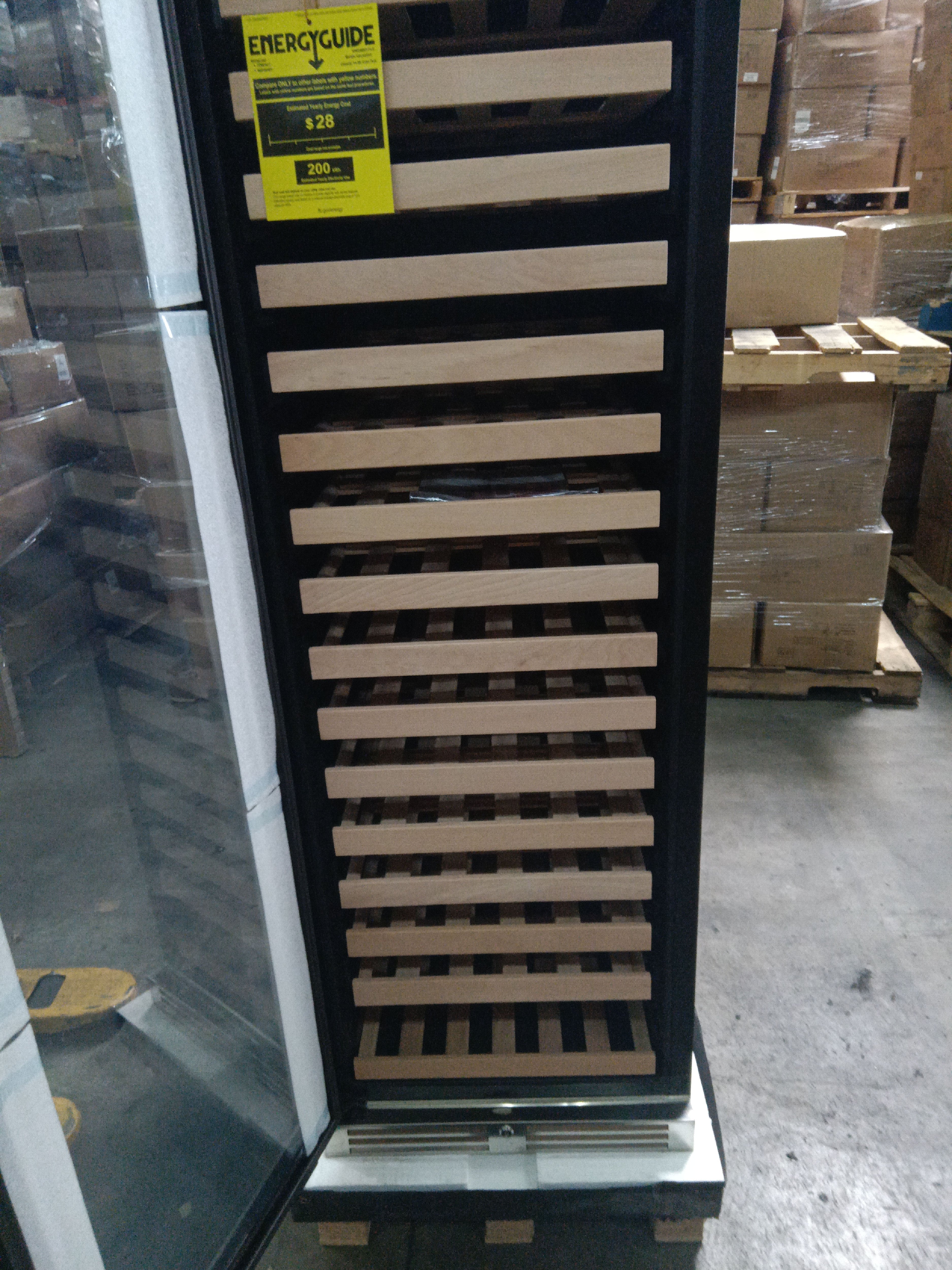 Refurbished - Upright Single Zone Large Wine Cooler With Low-E Glass Door - 2 - Stainless Steel Door