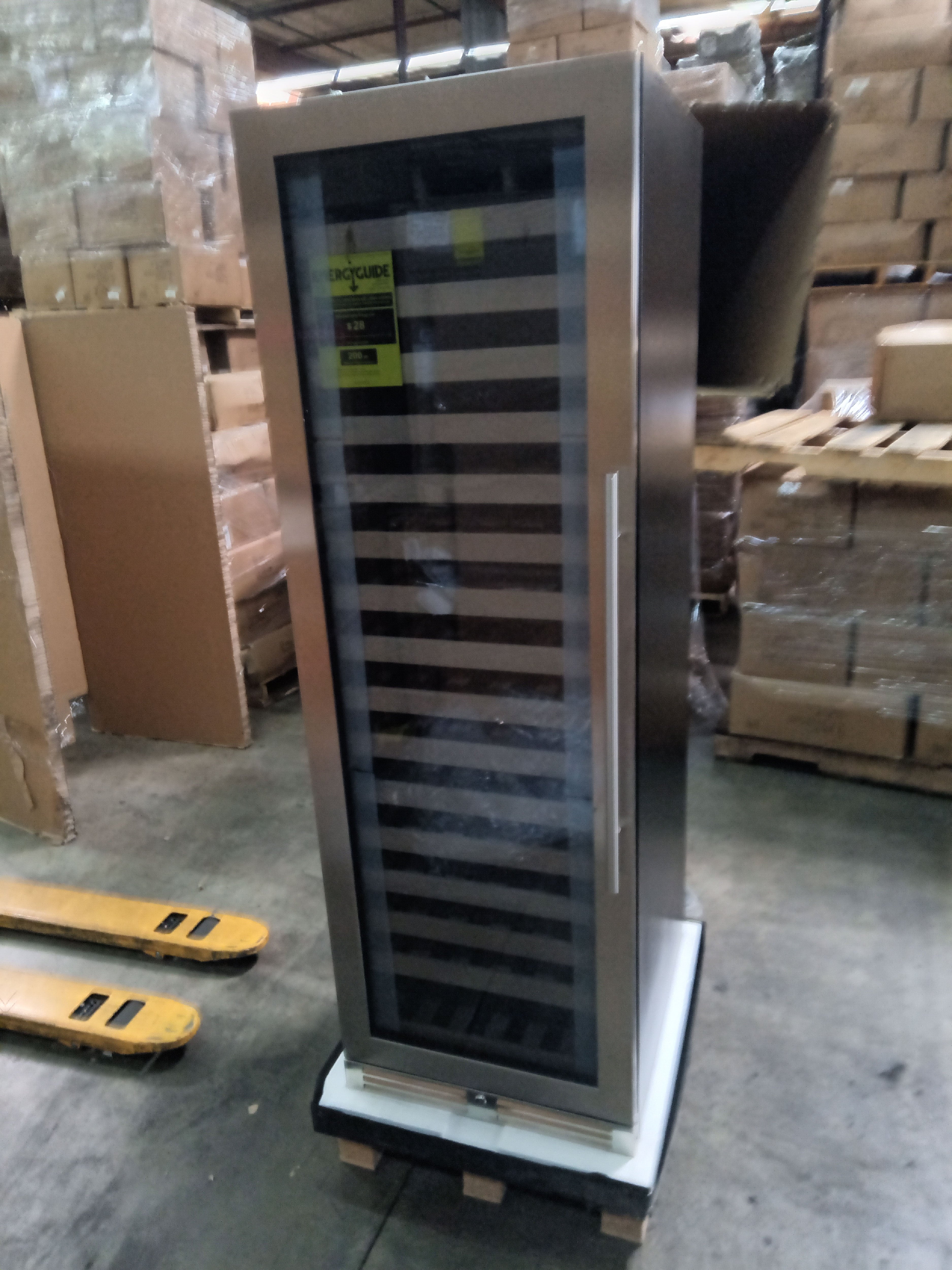 Refurbished - Upright Single Zone Large Wine Cooler With Low-E Glass Door - 2 - Stainless Steel Door