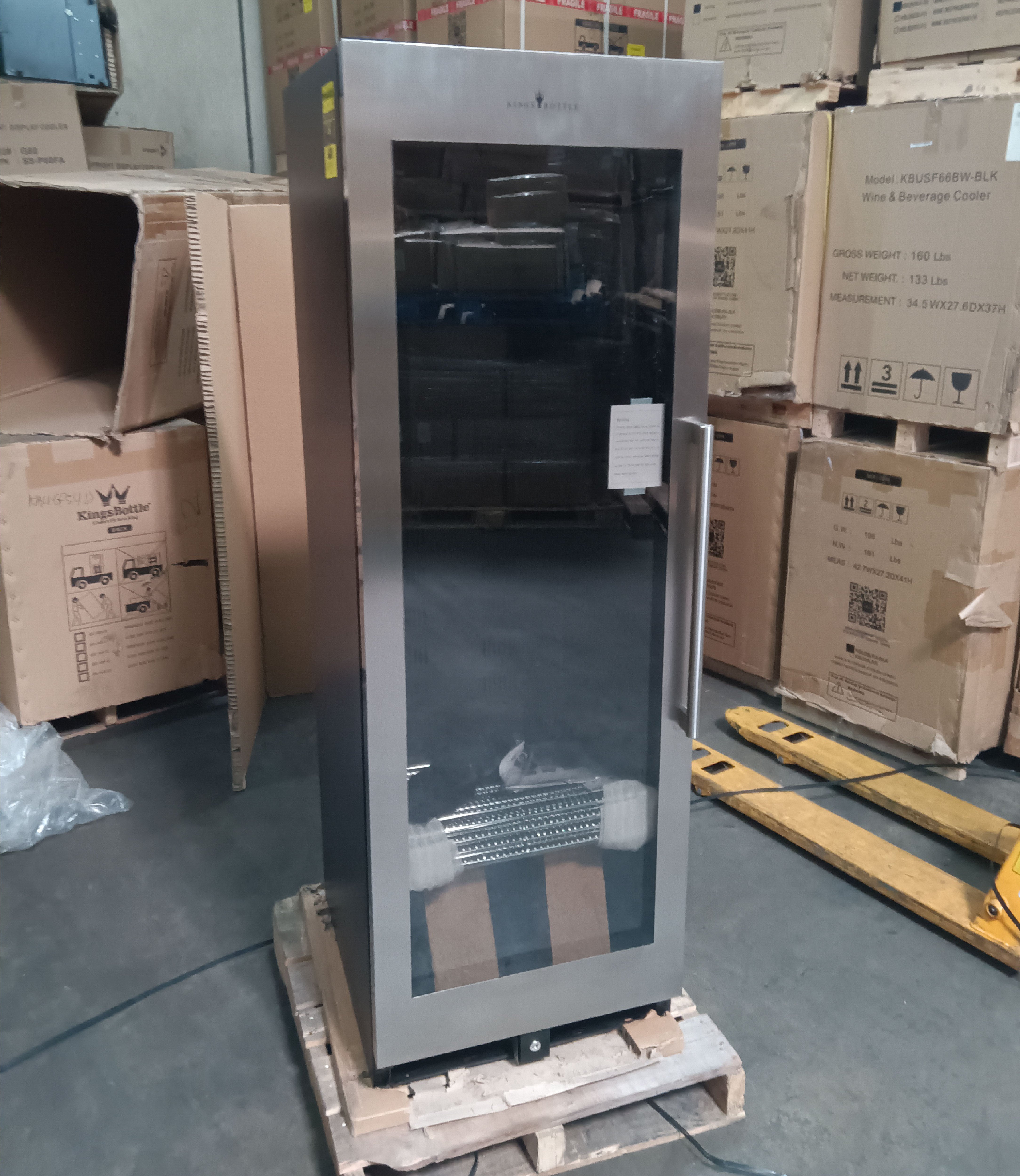 Refurbished - Large Beverage Refrigerator With Low-E Glass Door - Stainless Steel Door