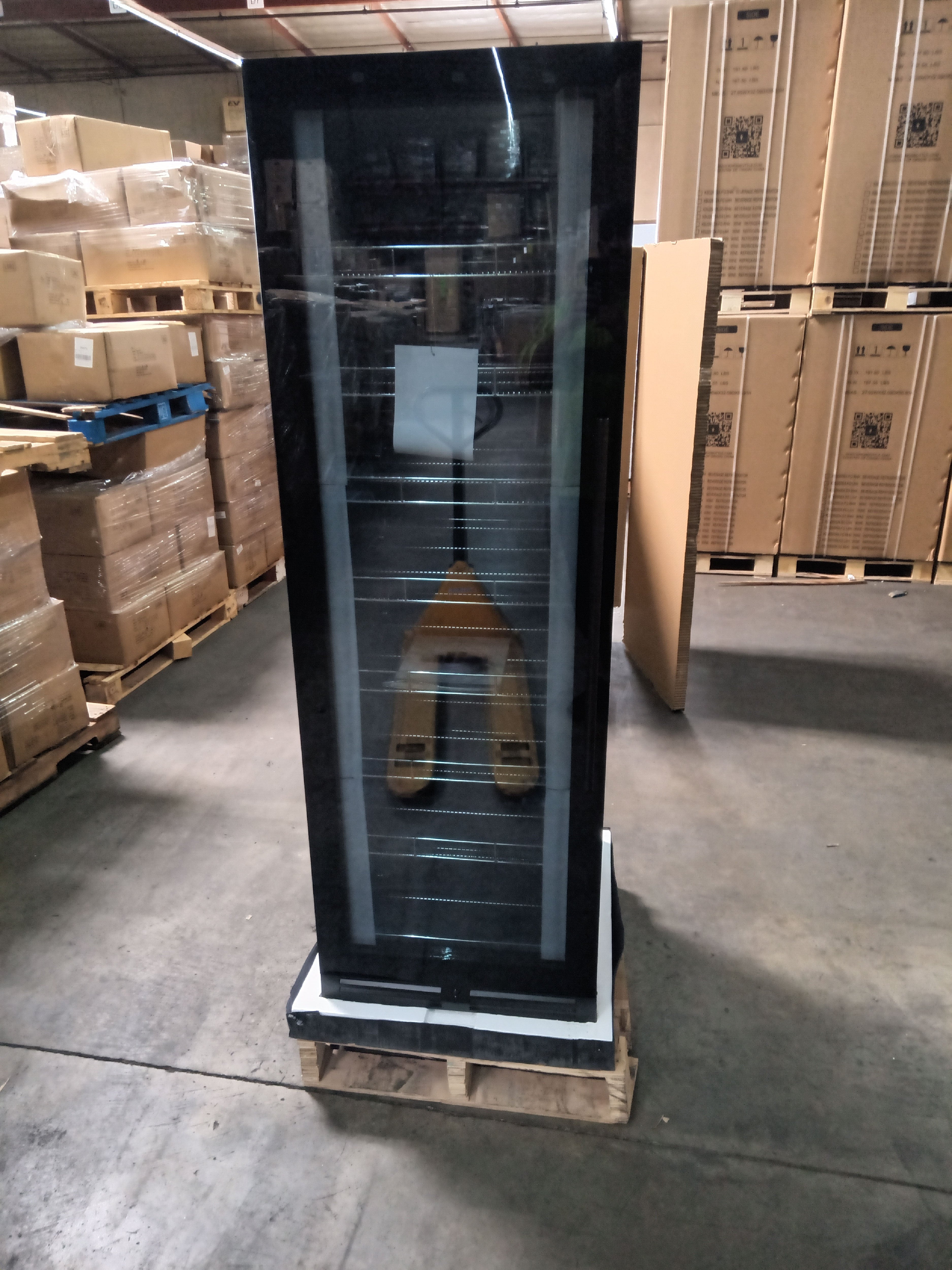 Refurbished - Large Beverage Refrigerator With Low-E Glass Door - Black Door