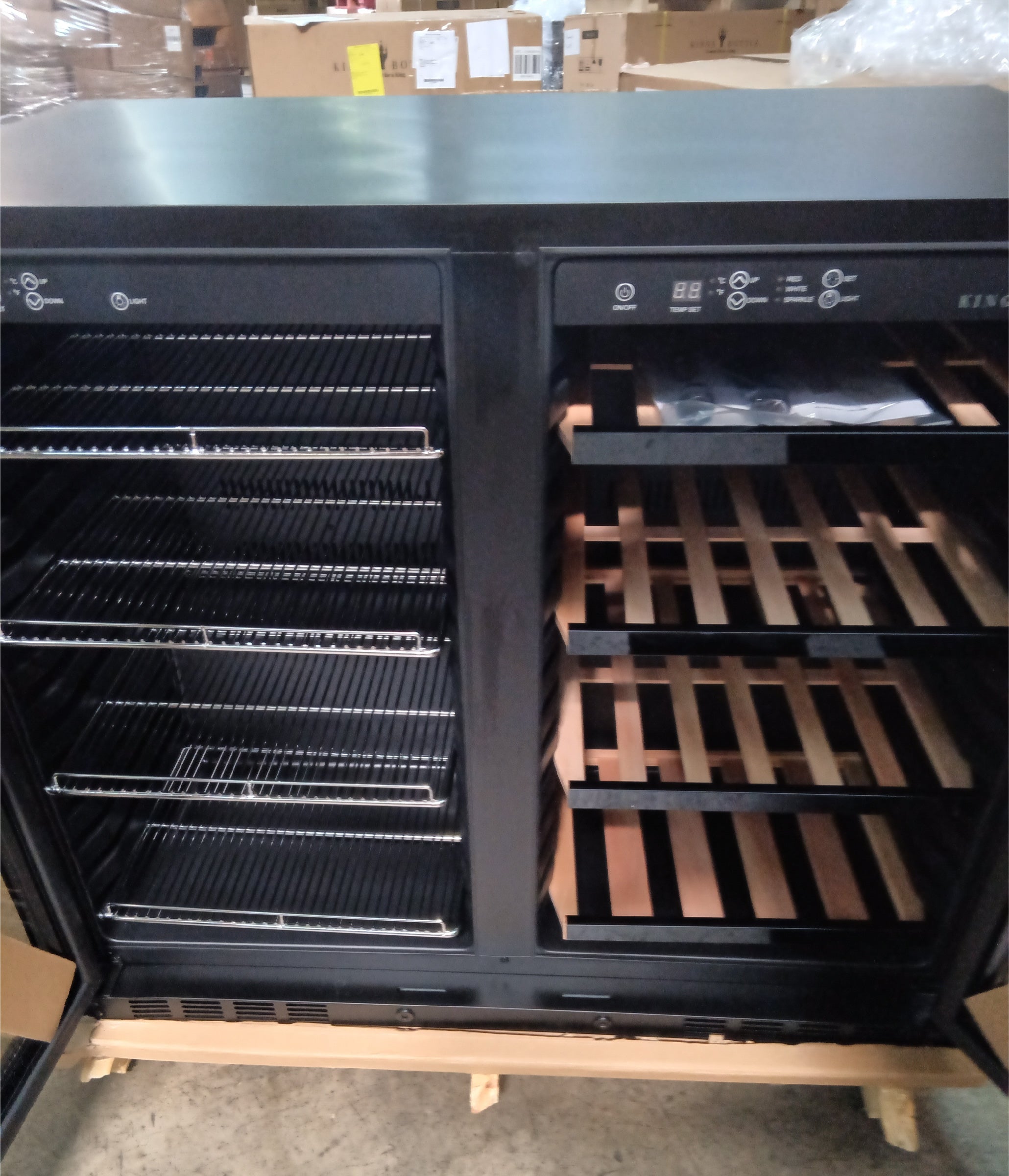 Refurbished - 39 Inch Under Counter Wine And Beer Fridge Combo - Black Door