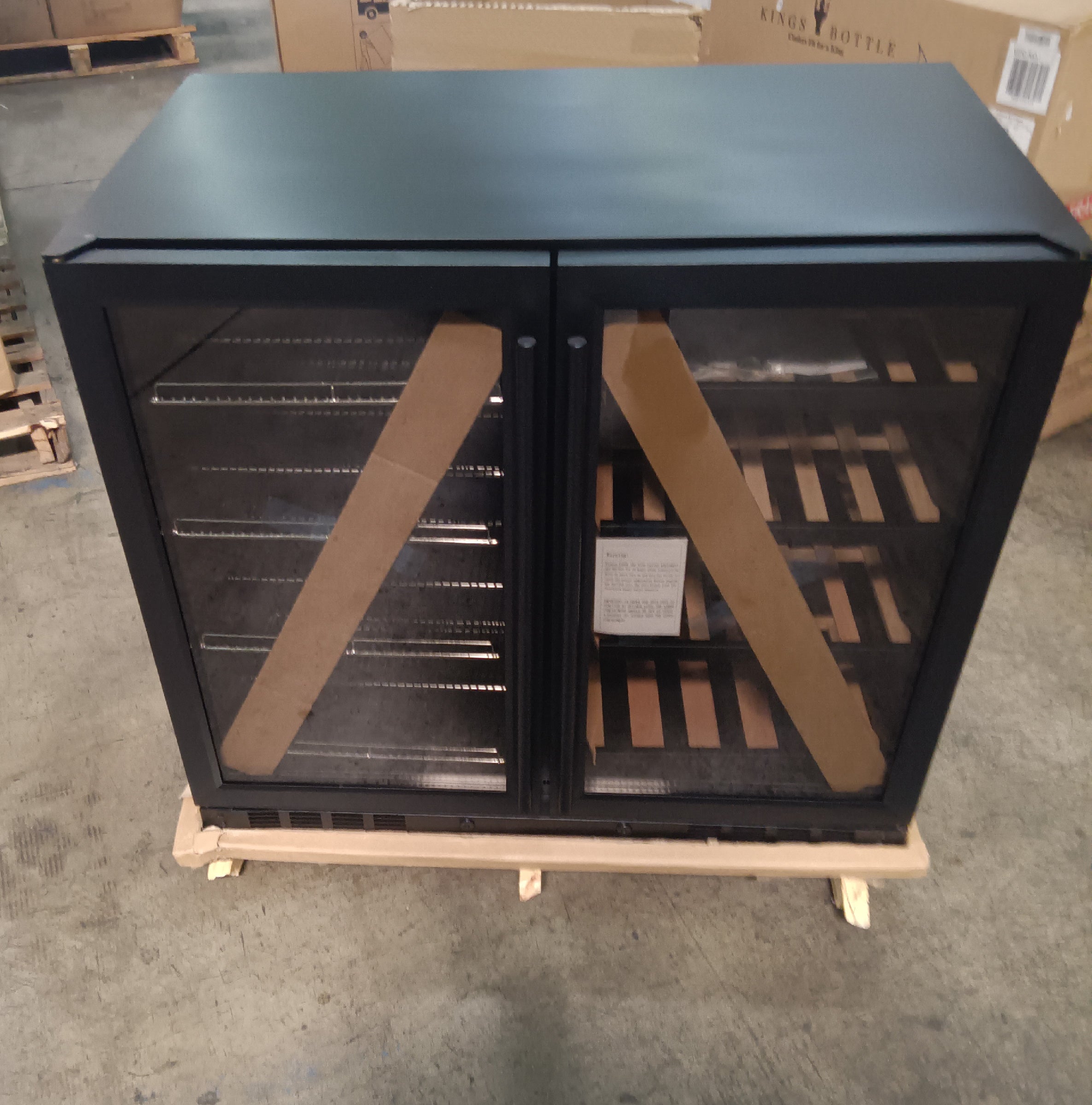Refurbished - 39 Inch Under Counter Wine And Beer Fridge Combo - Black Door