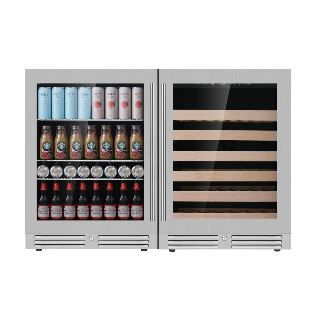 Ultimate Under-Bench Wine & Beverage Refrigerator Combo with Low-E Glass Door