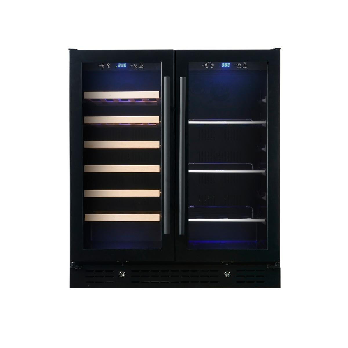 30" Combination Beer and Wine Cooler with Low-E Glass Door