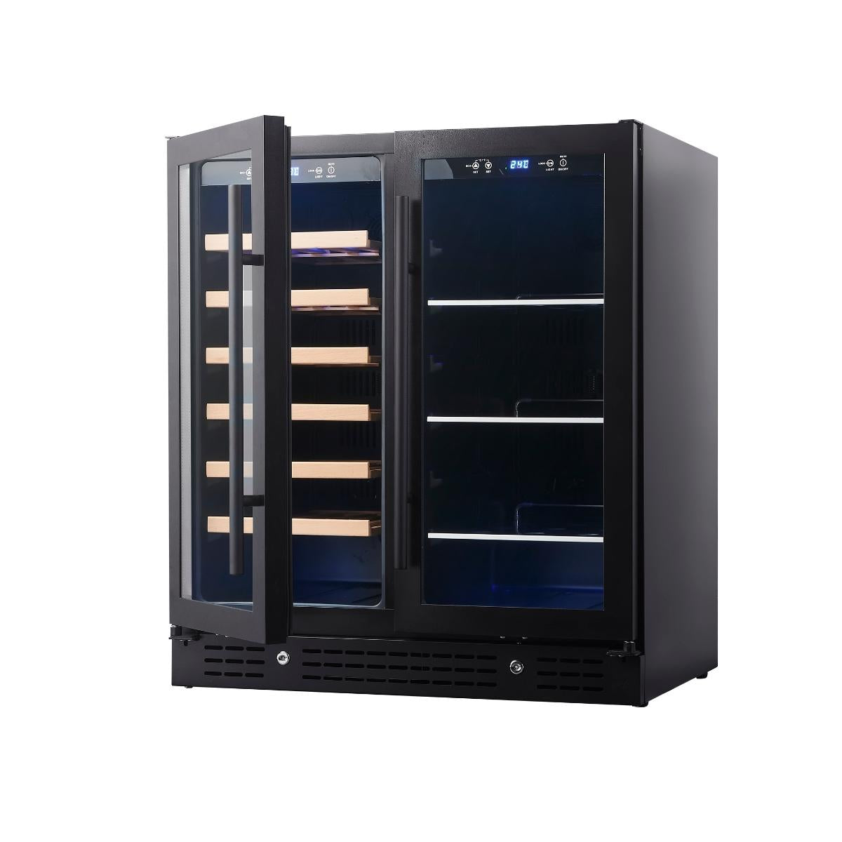 30" Combination Beer and Wine Cooler with Low-E Glass Door