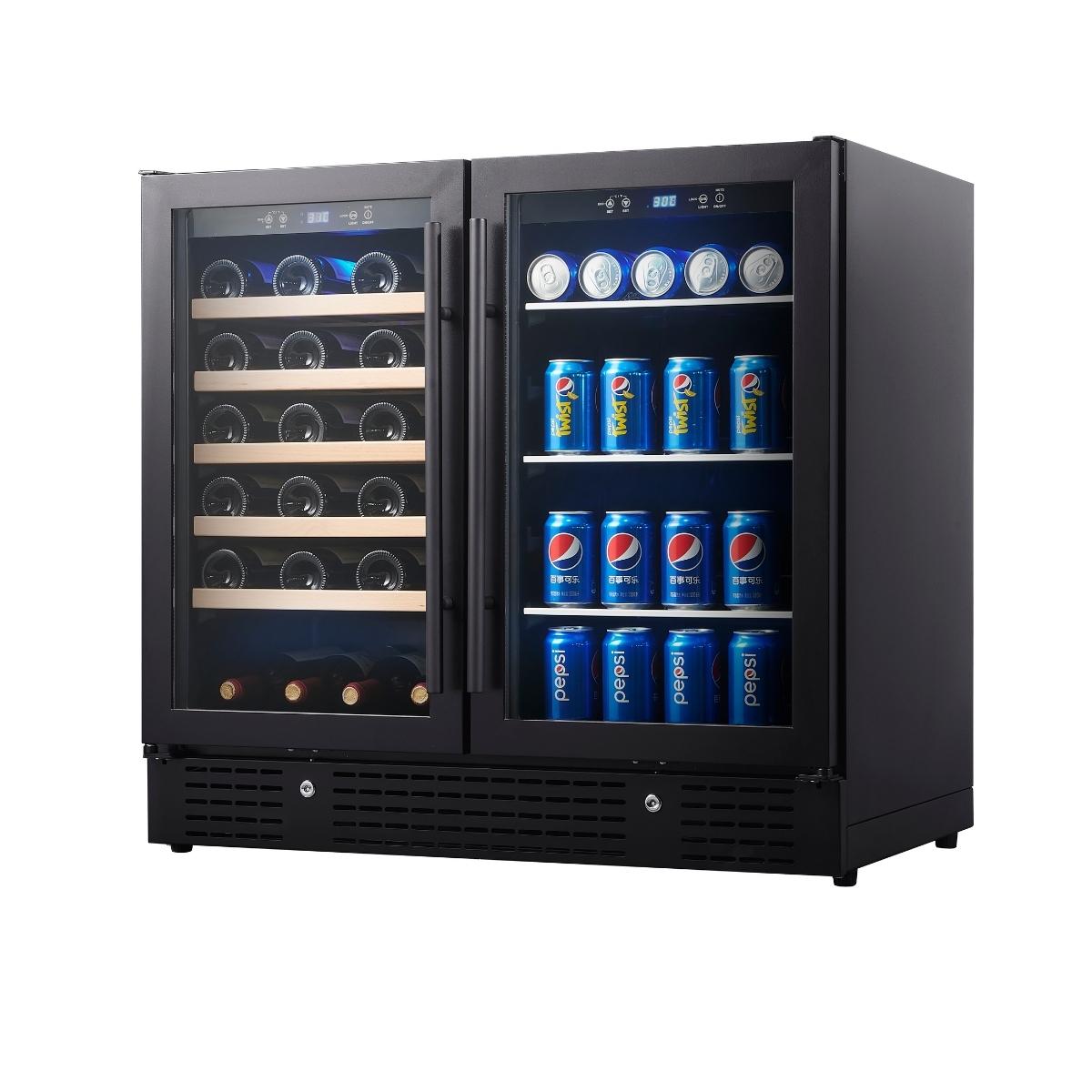 36 Beer and Wine Cooler Combination with Low-E Glass Door
