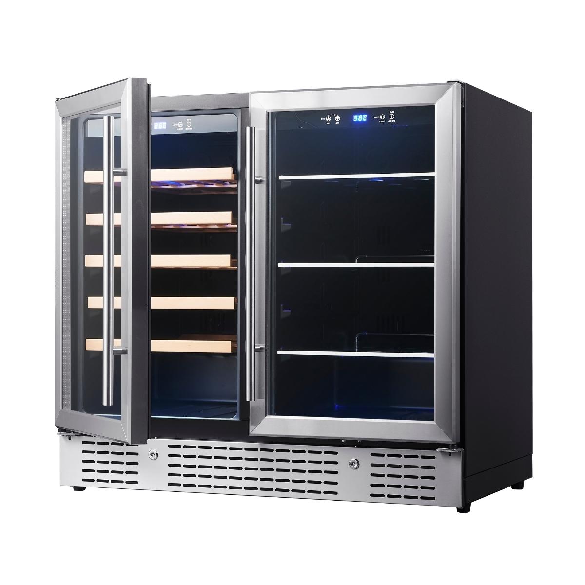 36" Beer and Wine Cooler Combination with Low-E Glass Door