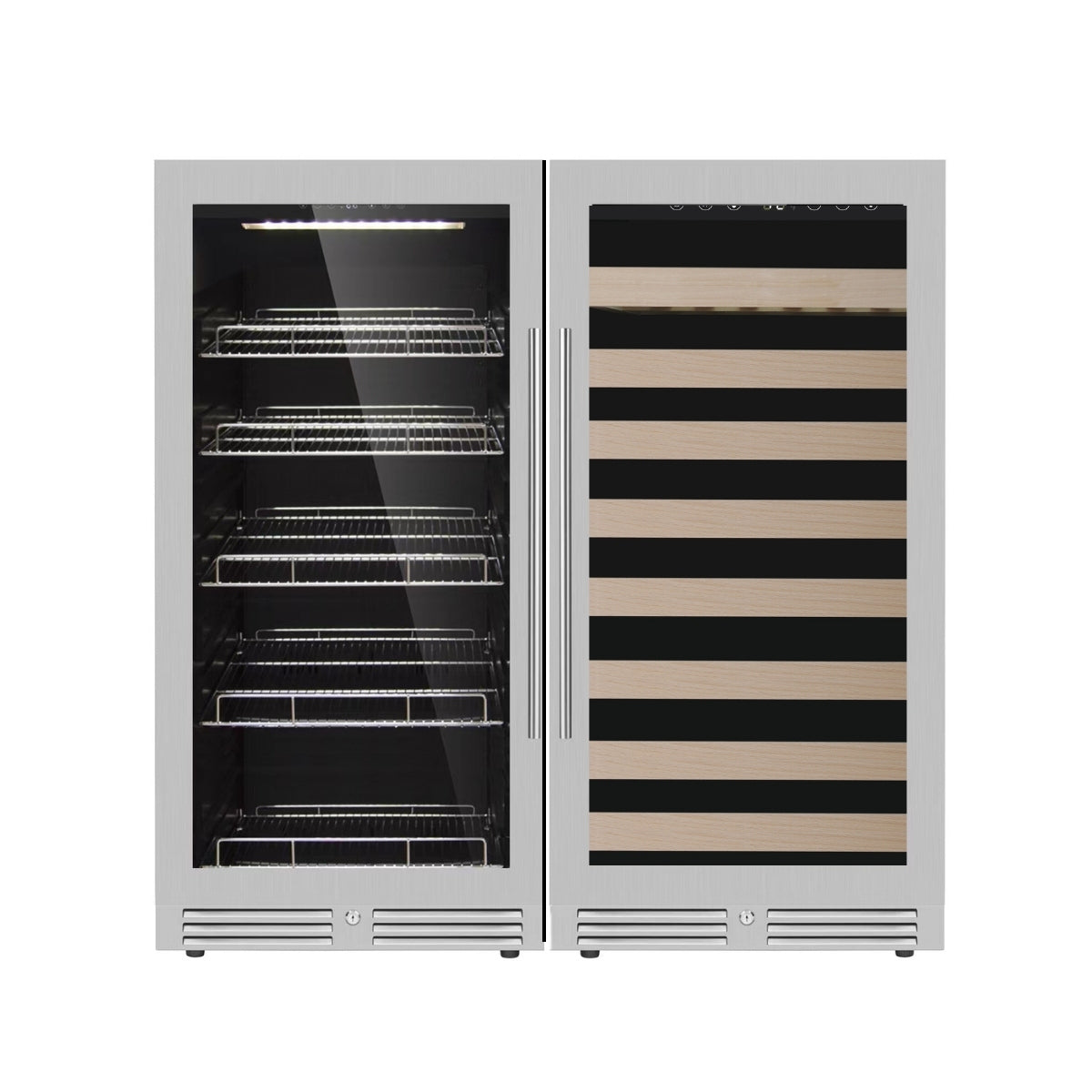 47" High Upright Wine & Beverage Refrigerator Combo with Low-E Glass Door