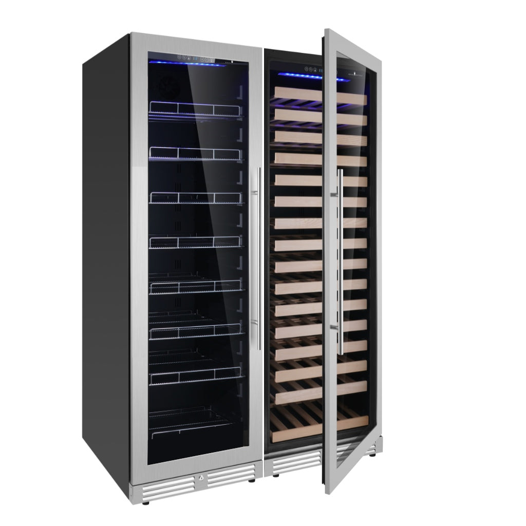 Ultimate Wine & Beverage Upright Refrigerator Combo with Low-E Glass Door