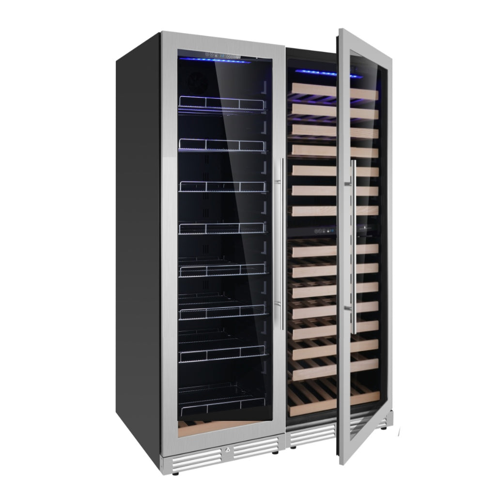 Upright Wine & Beverage cooler Combo With Triple Temp. Zones