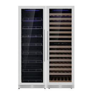 Upright Wine & Beverage cooler Combo With Low-E Glass