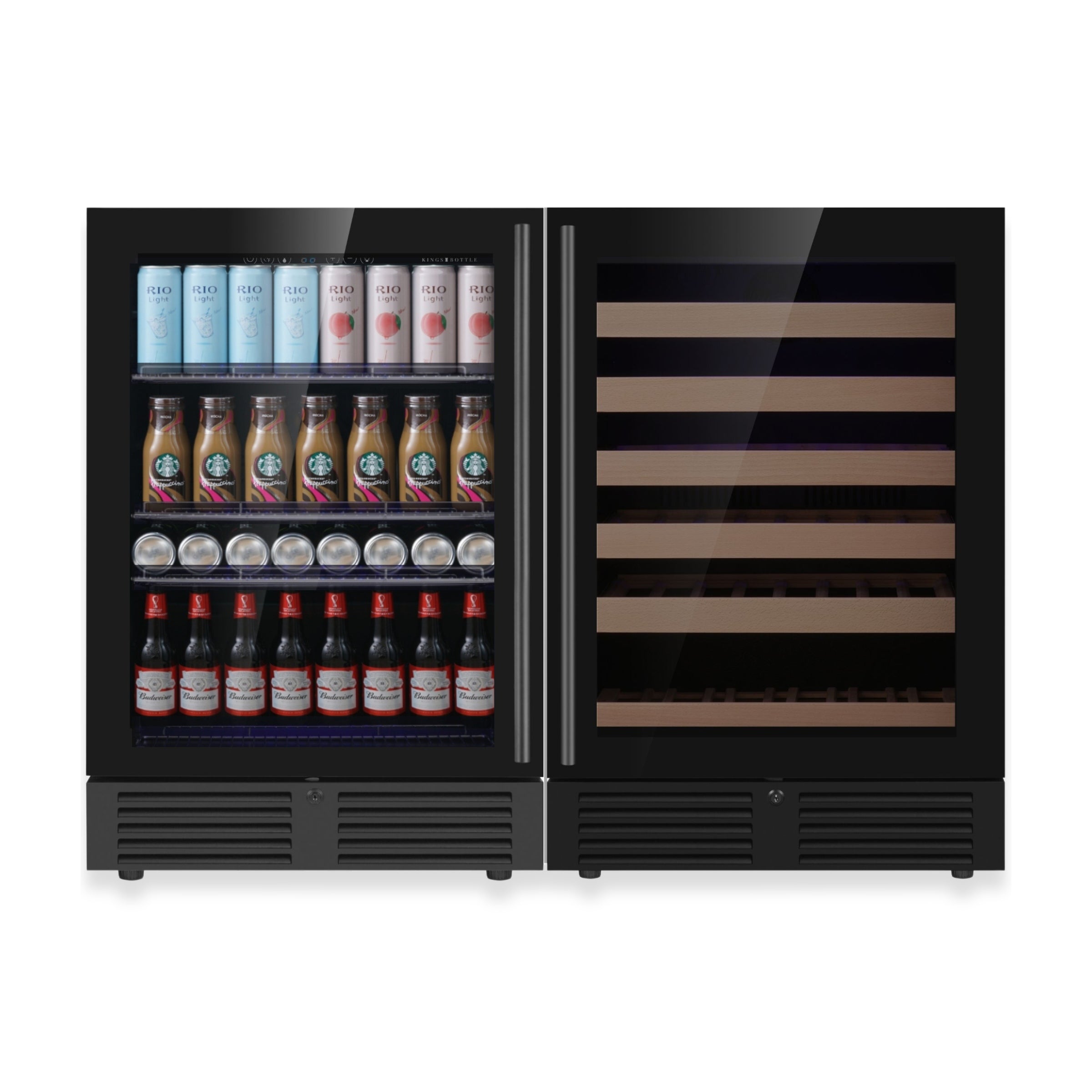 Ultimate Under-Bench Wine & Beverage Refrigerator Combo with Low-E Glass Door