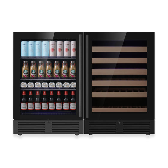 Ultimate Under-Bench Wine & Beverage Refrigerator Combo with Low-E Glass Door