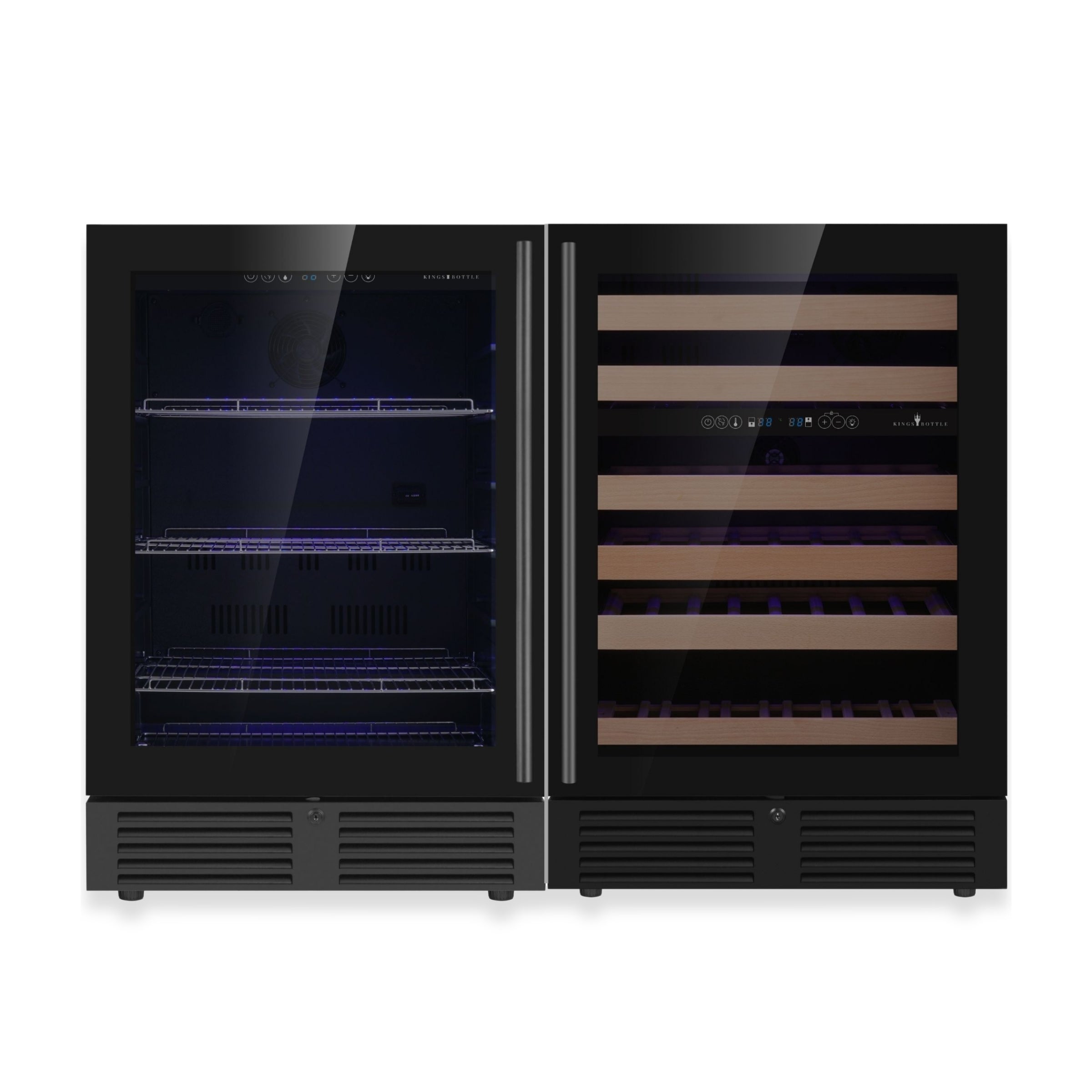 48" Ultimate Under Bench Wine Fridge and Bar Refrigerator Combo with 3 Temp. Zones