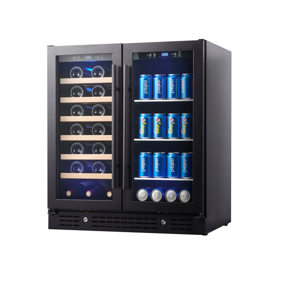 30-inch Combination Beer and Wine Cooler with Low-E Glass Door